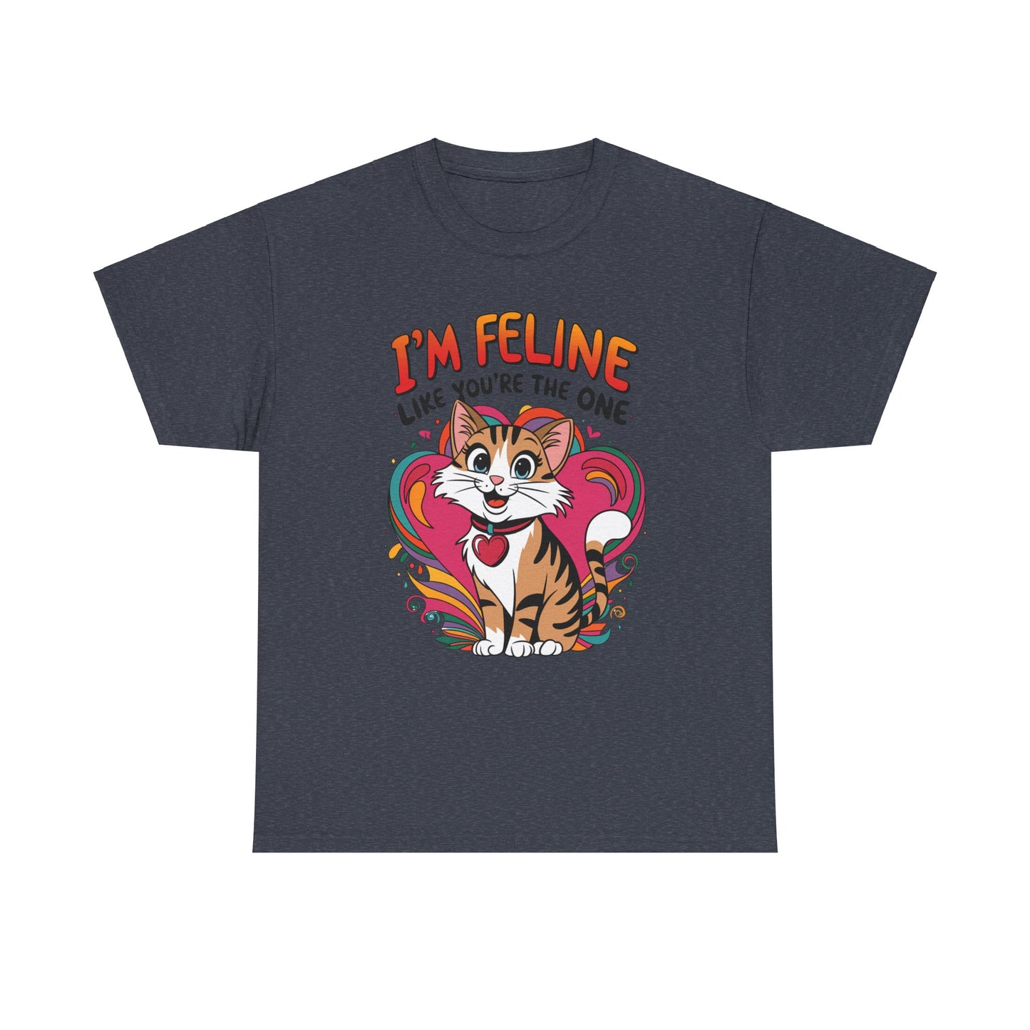 Valentines Cat Tee - Unisex Heavy Cotton