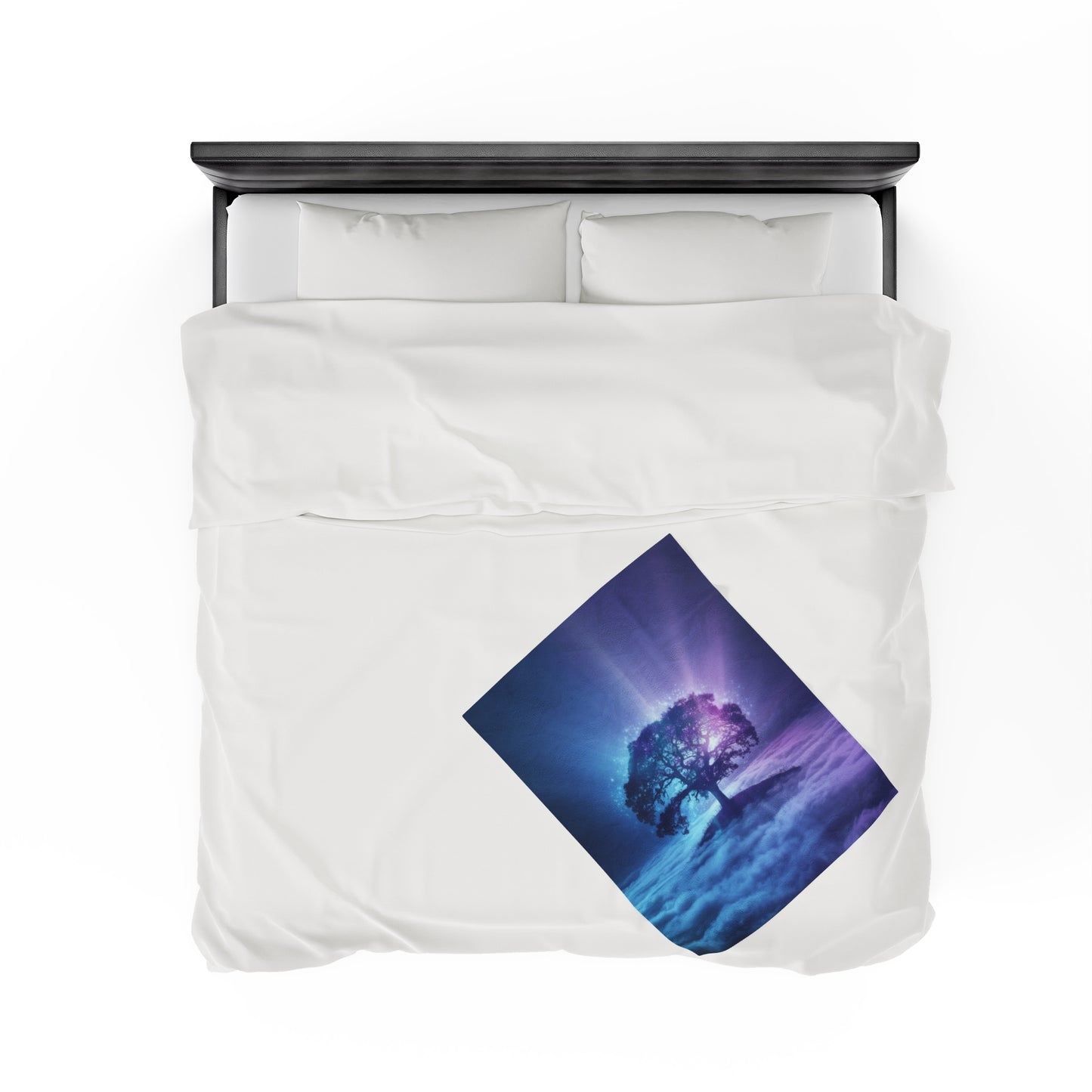 Plush Blanket Dreamy Tree in the Clouds Design