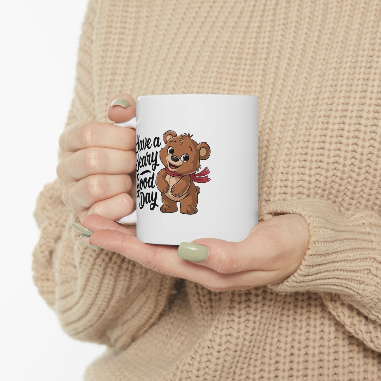 Have a Beary Good Day Mug – Cute Bear Coffee Cup with Fun Quote – Gift for Him, Her, Kids – Adorable Kitchen Decor