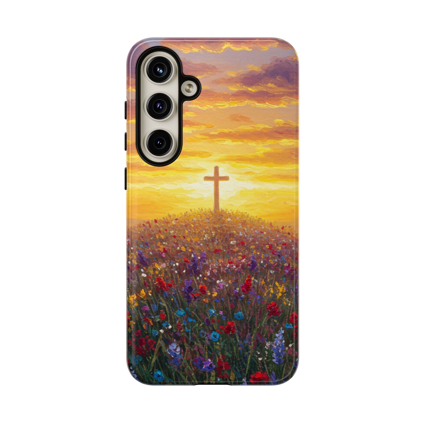 Samsung Phone Case - Monet Style Cross Christian Phone Case Spiritual Case Inspirational Samsung Case