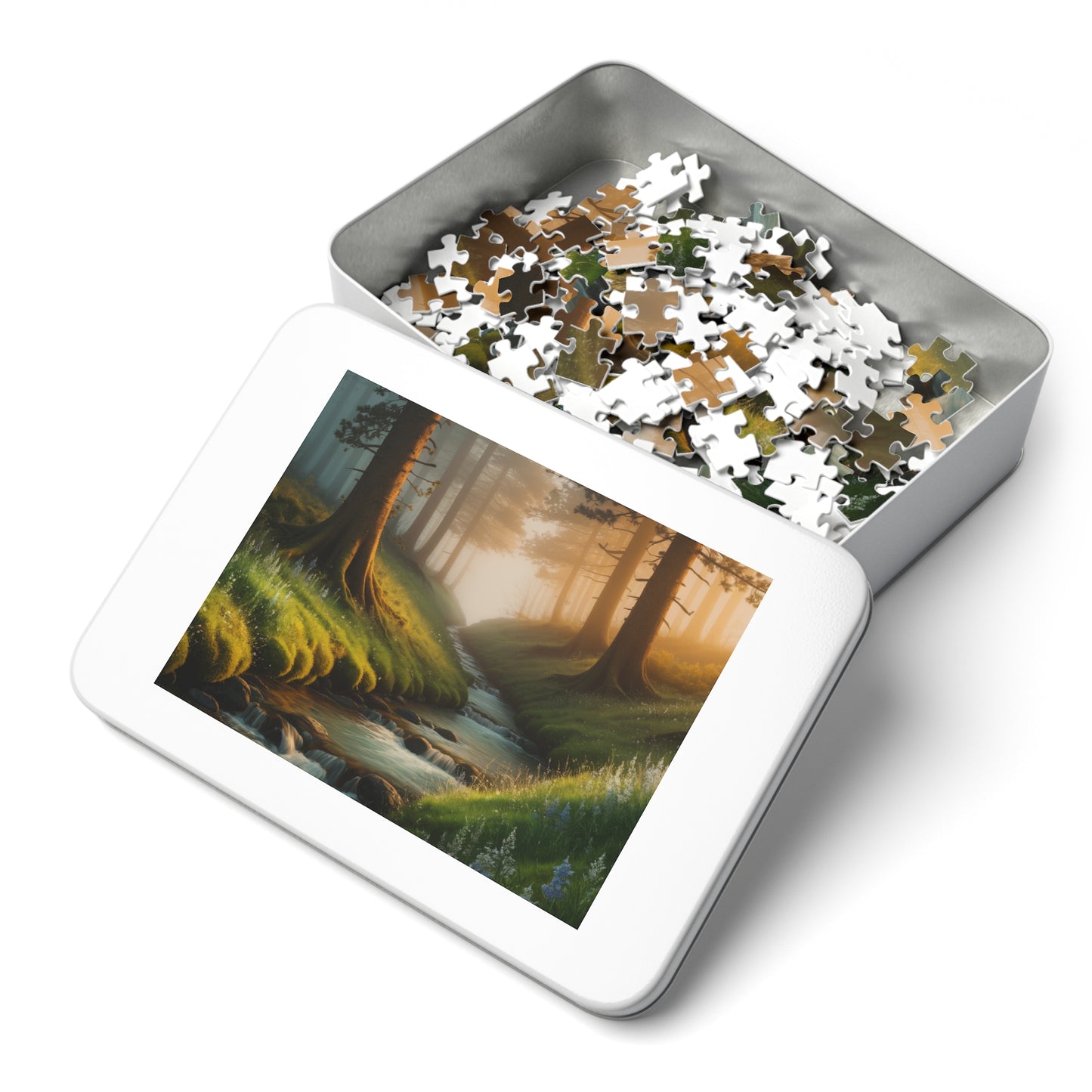 Serene Forest Jigsaw Puzzle with Collector's Tin - Ideal Gift for Nature Lovers