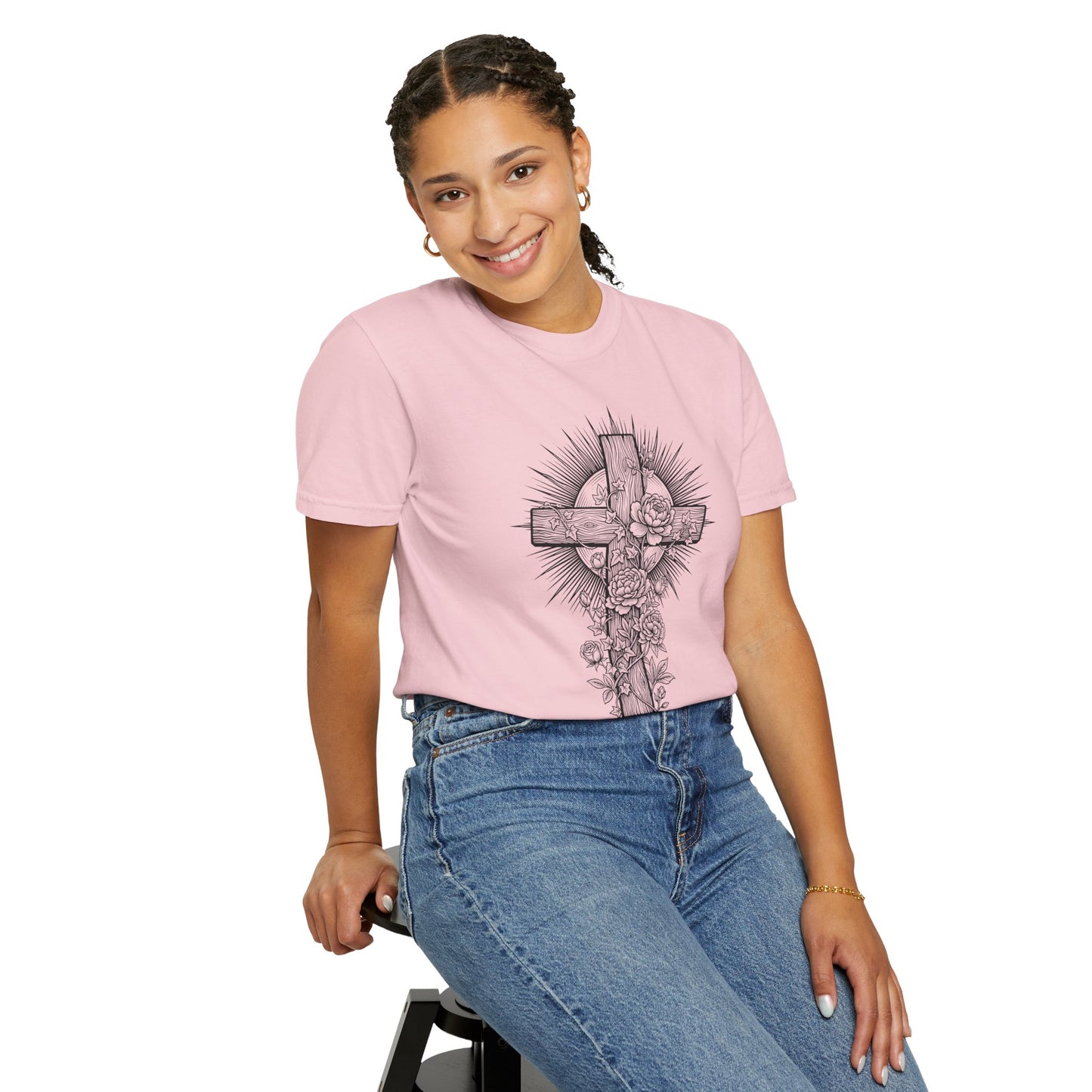 Christian Floral Cross Shirt, Boho Faith T-Shirt, Religious Botanical Tee, Wildflower Jesus Shirt, Easter Apparel, Christian Gifts