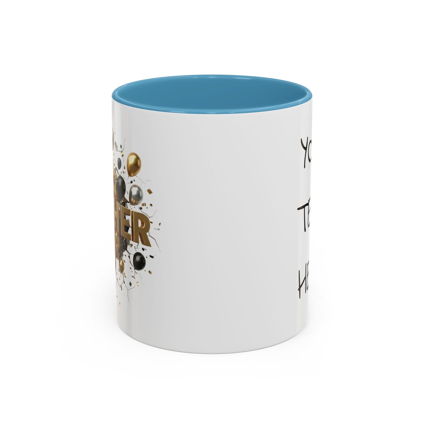 Personalized Teacher Mug, Best Teacher Ever Gift, Custom Educator Coffee Cup, 3D Gold Balloon Design, Teacher Appreciation Present