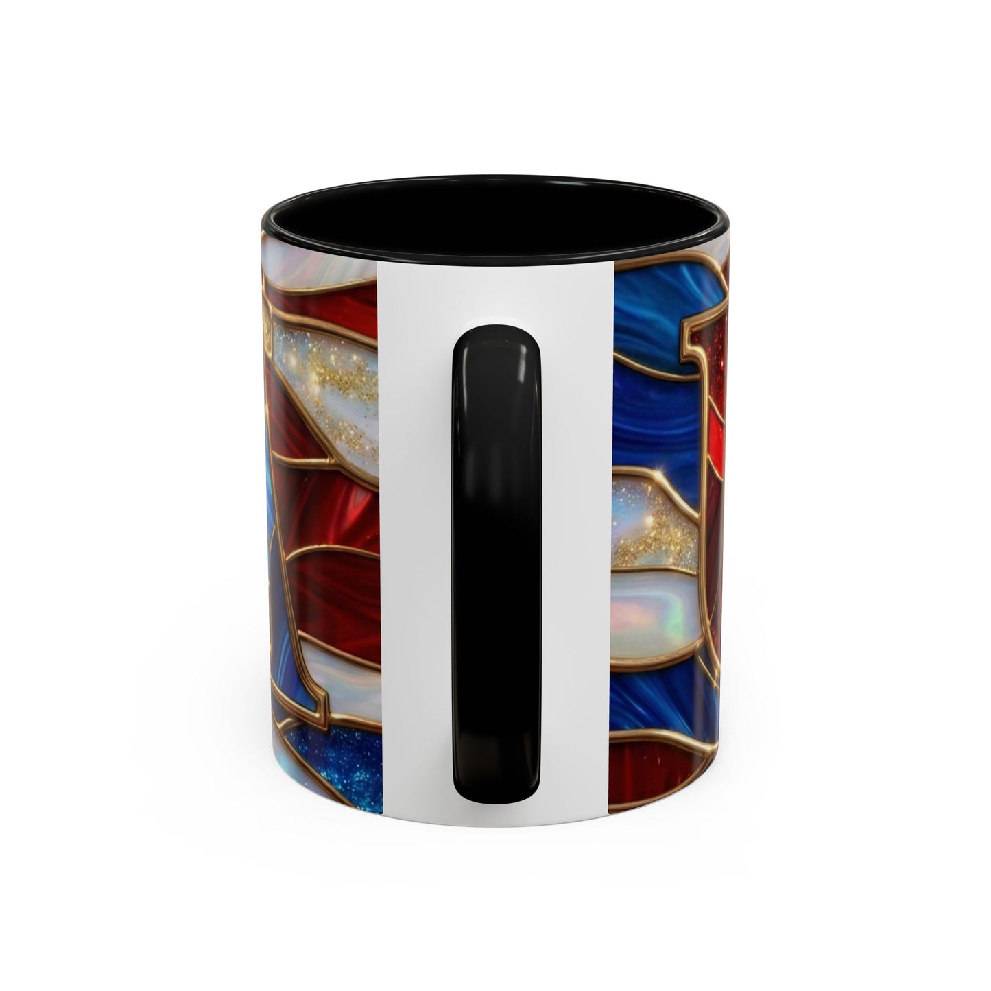 USA Patriotic Coffee Mug, Stained Glass USA Mug, Red White Blue Ceramic Mug, American Flag Style Mug, 11oz 15oz Mug