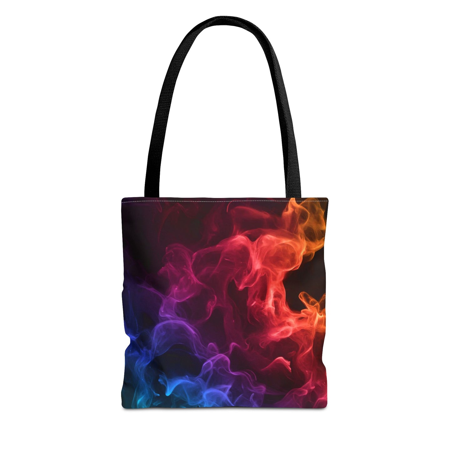 Chromatic Ember Tote Bag, Colorful Smoke Art Design With Red, Blue, And Orange Hues, Abstract Reusable Tote For Artists, Gifts, And Everyday Use