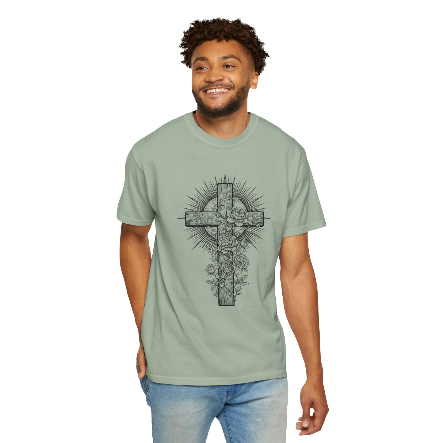 Christian Floral Cross Shirt, Boho Faith T-Shirt, Religious Botanical Tee, Wildflower Jesus Shirt, Easter Apparel, Christian Gifts