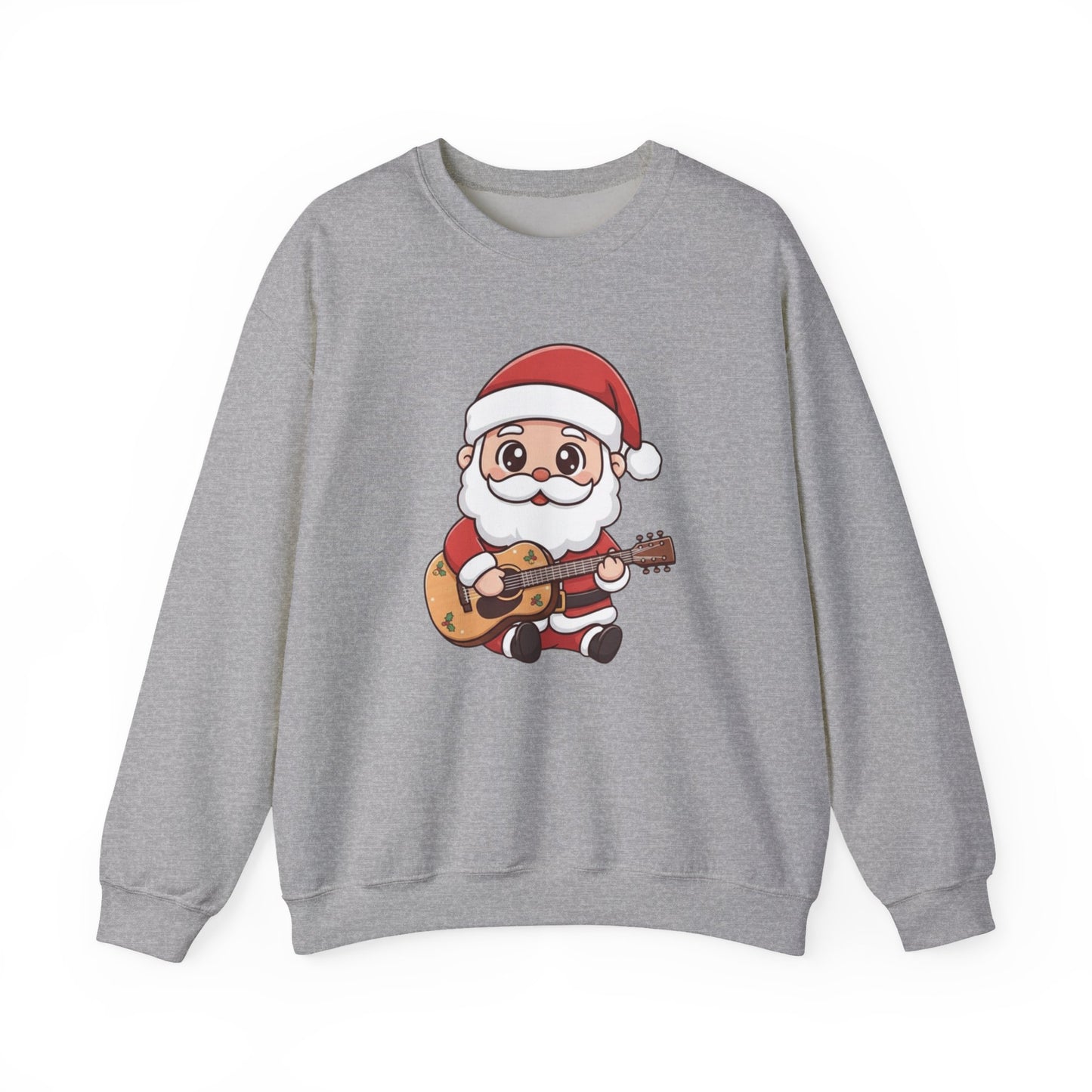 Cute Santa Guitar Sweatshirt | Christmas Music Lover Sweater | Holiday Crewneck | Funny Santa Musician Shirt | Cozy Xmas Gift for Him or Her