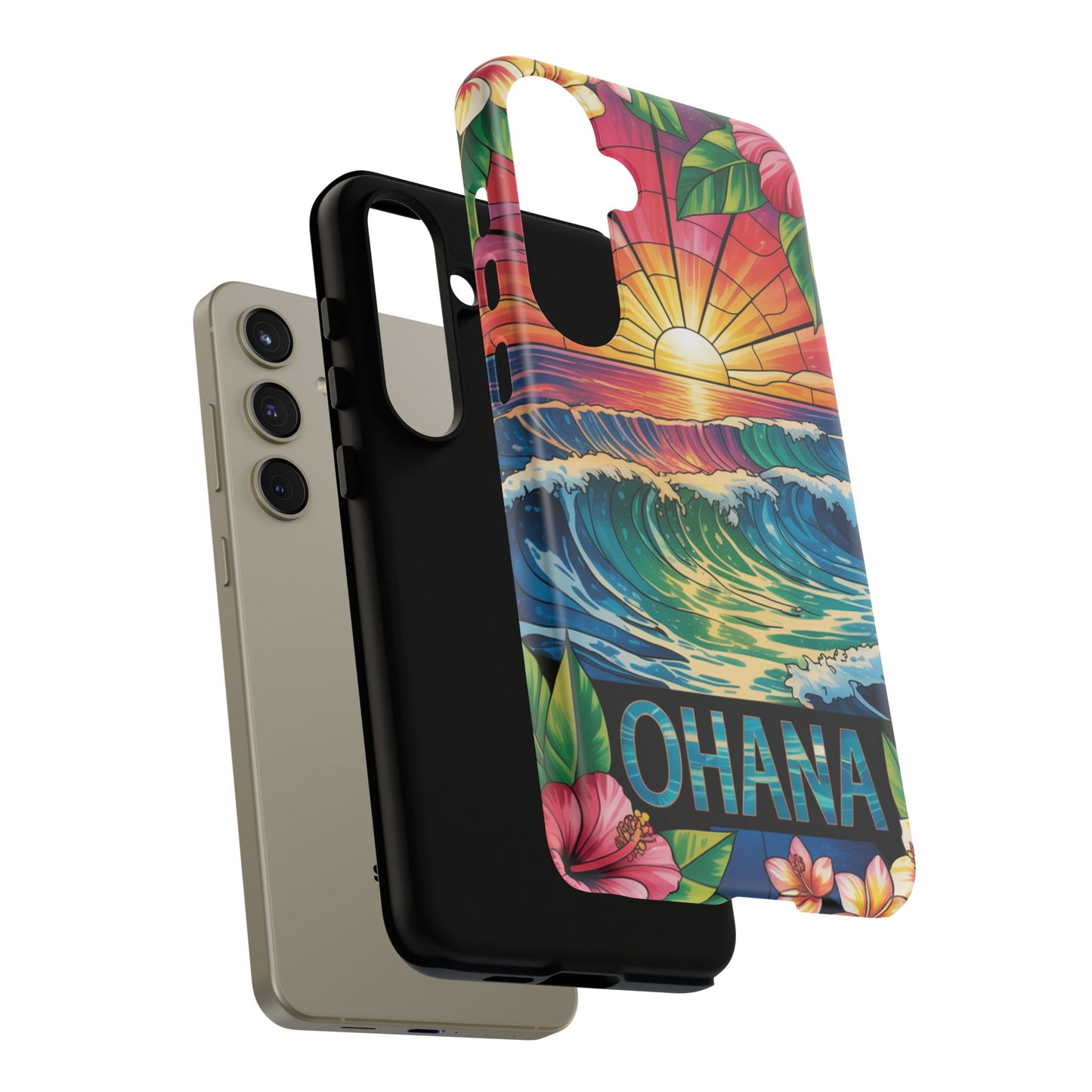 Samsung Galaxy Case Ohana Hawaiian Wave Phone Cover Sunset Tropical Beach Art Protective Case Gift for Samsung Lovers