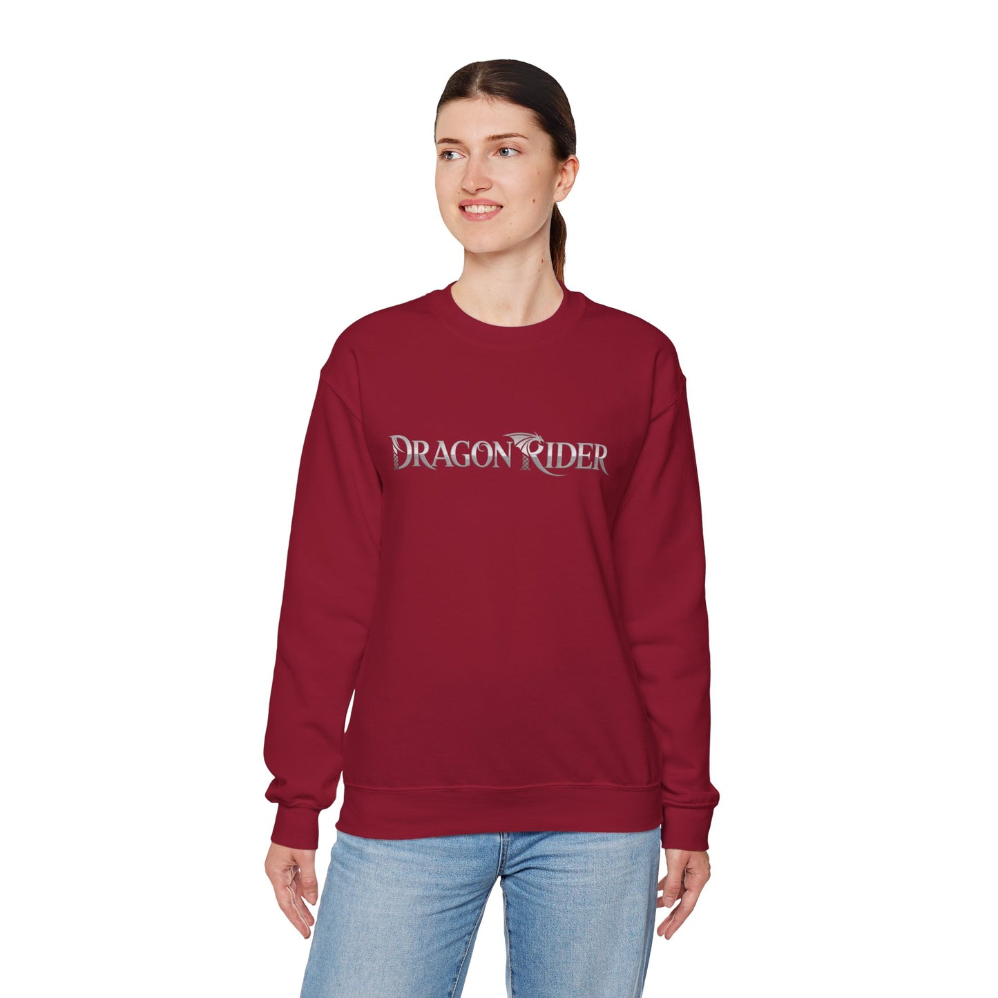 Dragon Rider Sweatshirt | Unisex Fantasy Gamer Crewneck | Nerdy Cozy Mythical Gift | Medieval Dragon Pullover | Geek Cosplay Style
