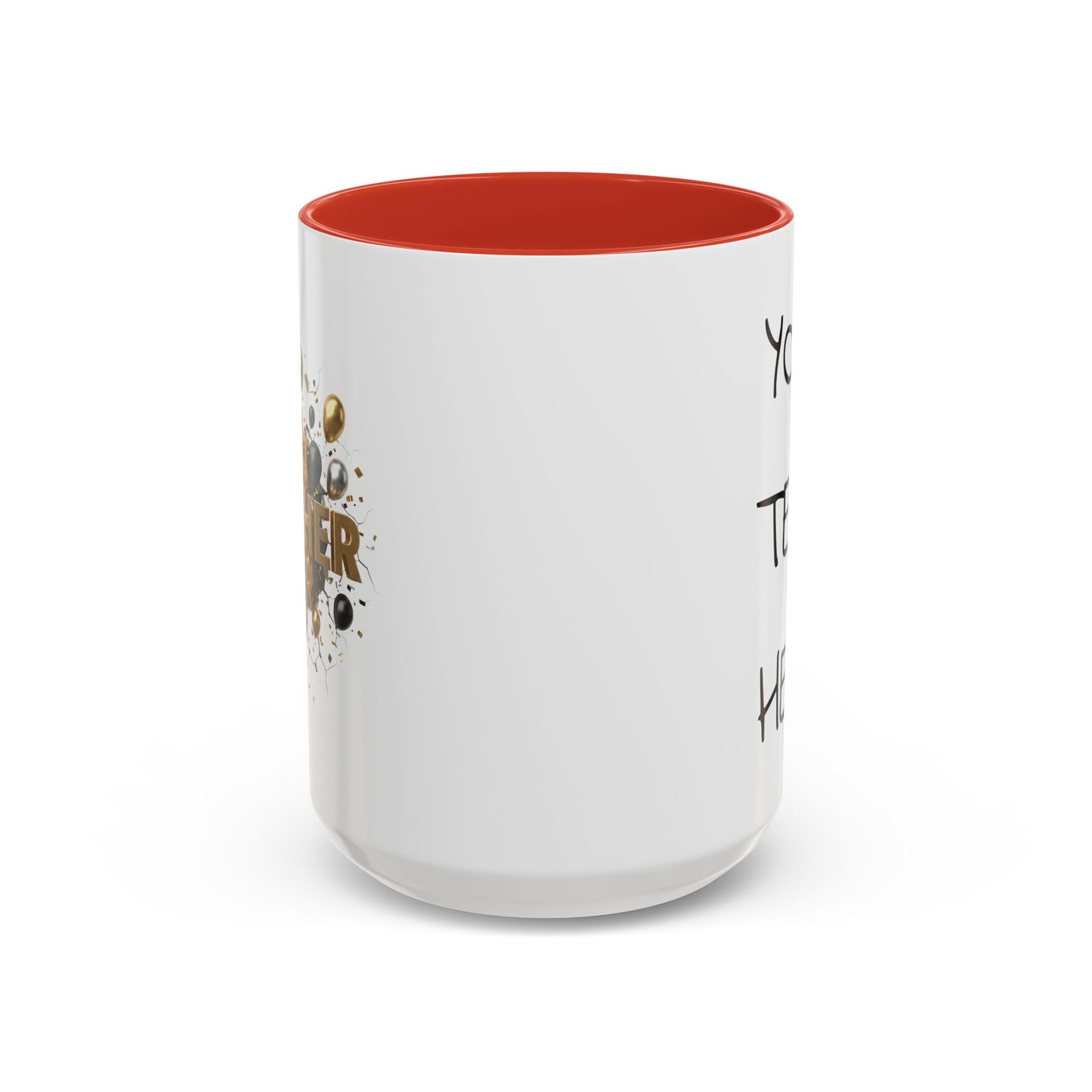 Personalized Teacher Mug, Best Teacher Ever Gift, Custom Educator Coffee Cup, 3D Gold Balloon Design, Teacher Appreciation Present