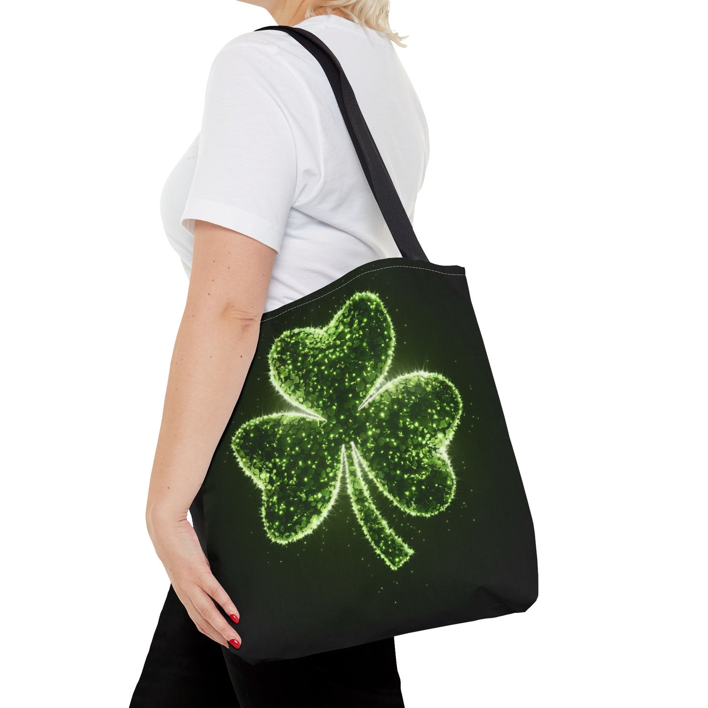 Lucky Shamrock Tote Bag, Green Clover Design Eco-Friendly Shoulder Bag For St. Patrick’s Day, Reusable Tote For Everyday Use And Gifts
