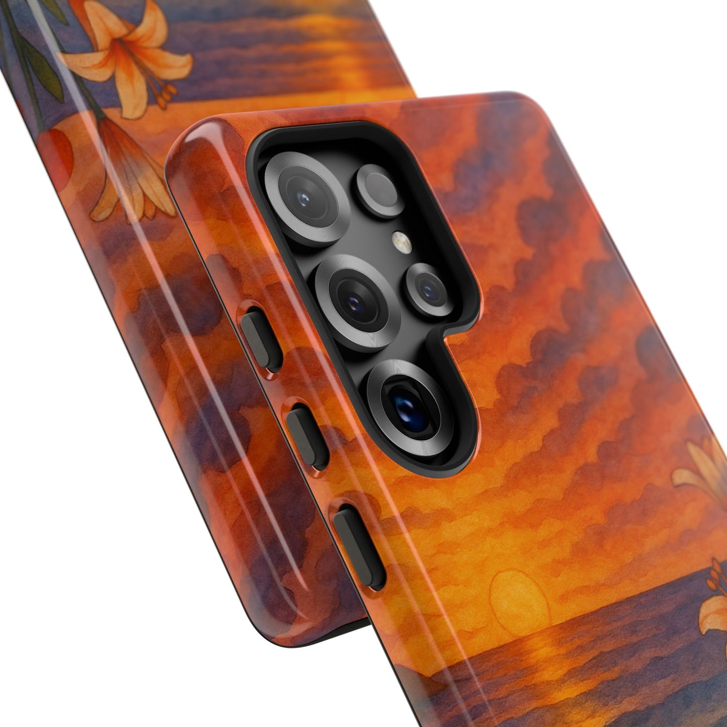 Samsung Case - Floral Ocean Sunset Watercolor Nautical Phone Case Beach Samsung Case Ocean Sunset Theme
