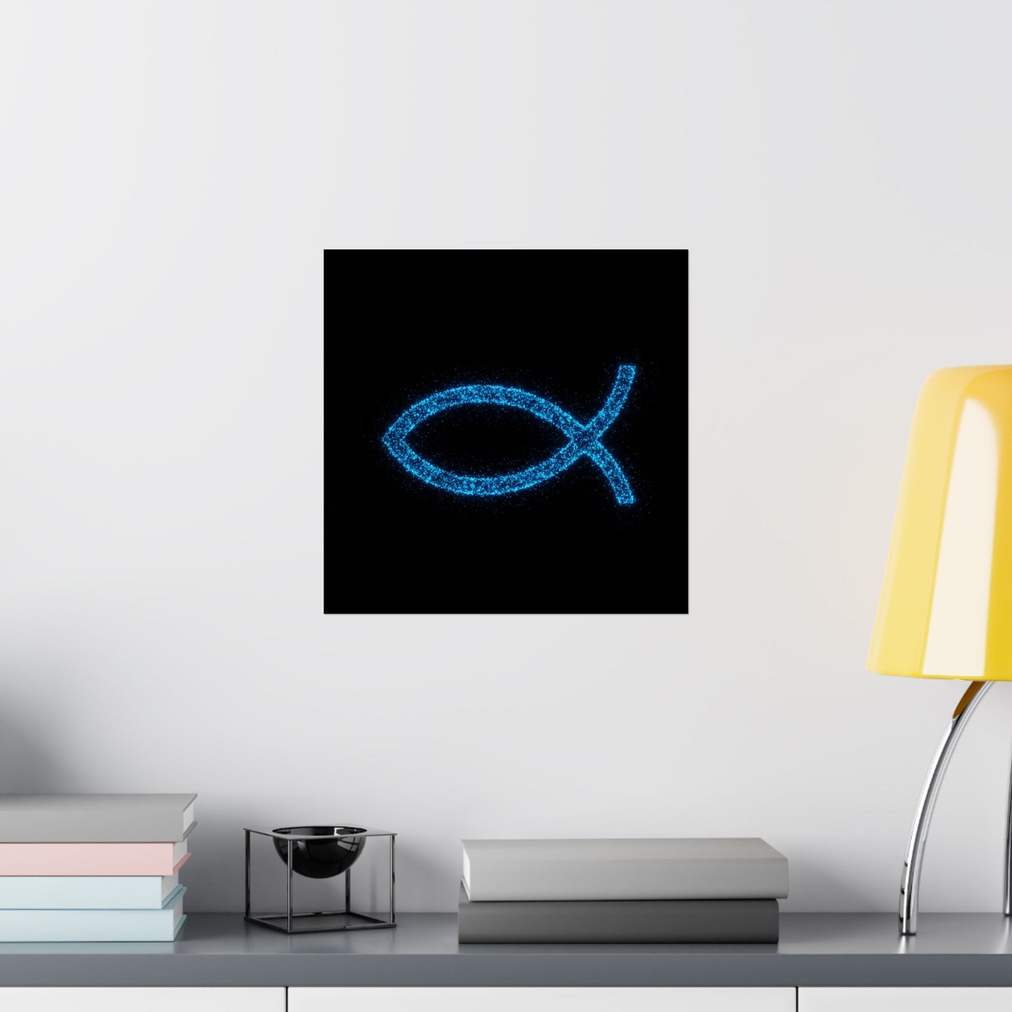 Sparkling Fish Symbol Matte Vertical Poster - Faith-Inspired Art for Home Decor