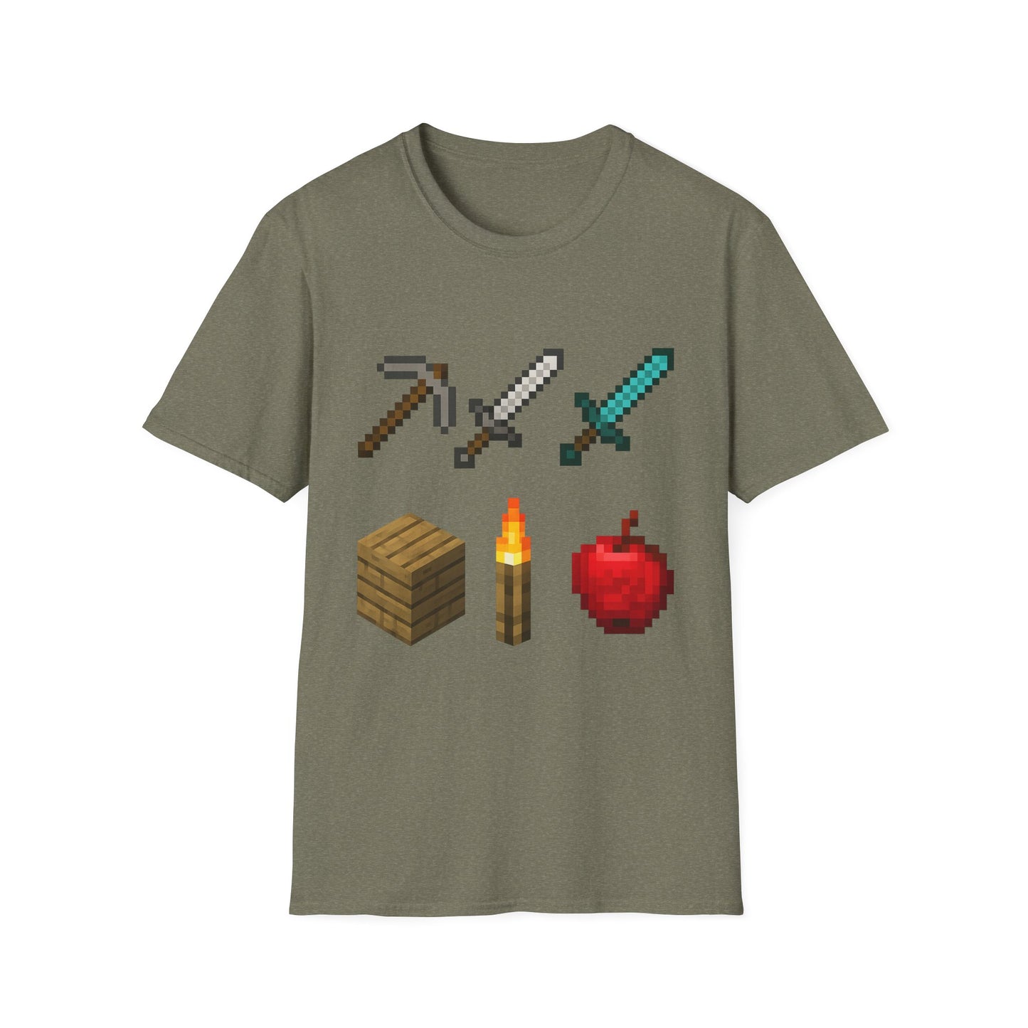 Pixel Tools & Items T-Shirt | Retro Pixel Art Gaming Tee, 8-Bit Gamer Shirt, Pixel Weapons & Supplies Top, Video Game Lover Gift Unisex