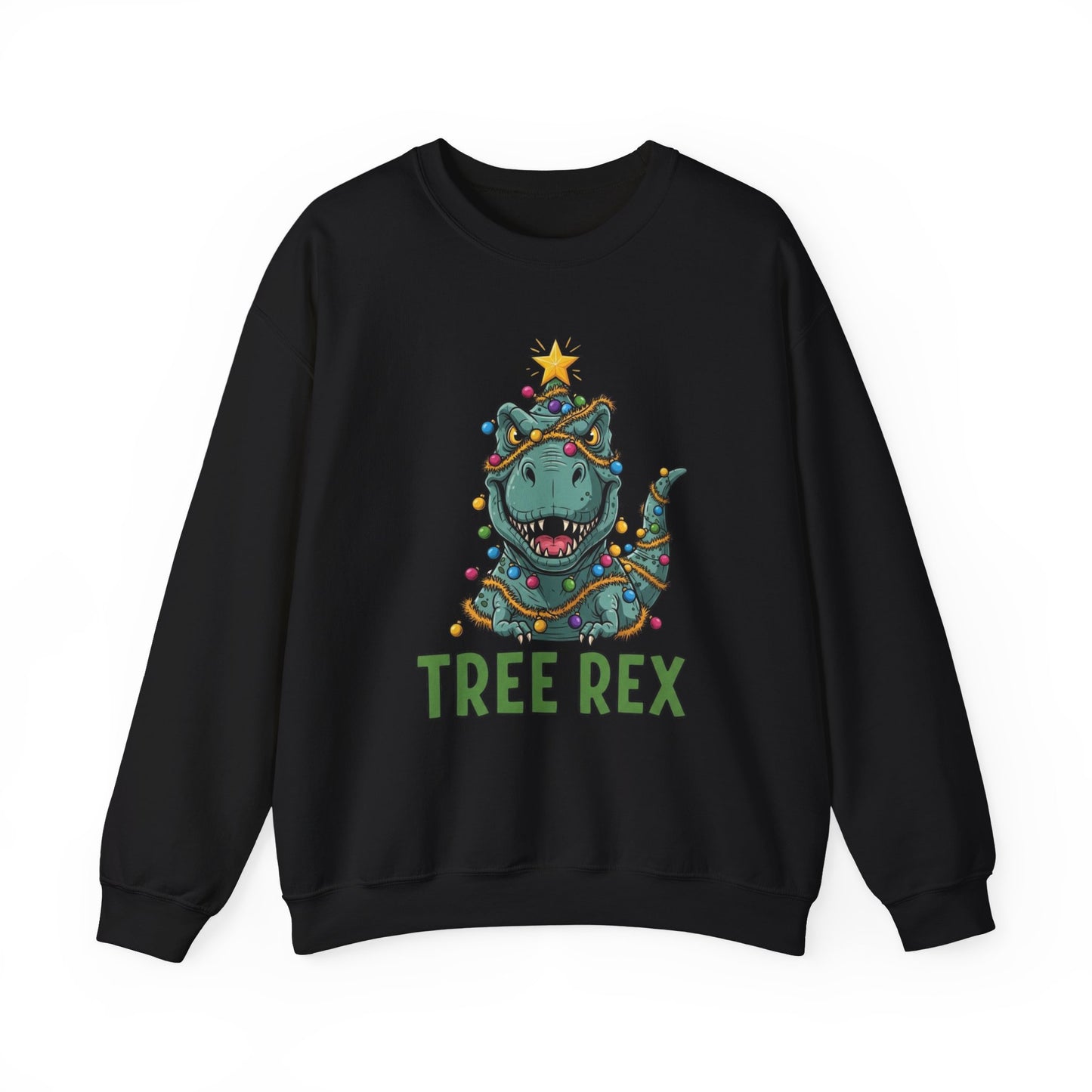 Tree Rex Christmas Sweatshirt, Funny Dinosaur Holiday Sweater, Cute T-Rex Christmas Crewneck, Festive Unisex Gift For Friends And Family