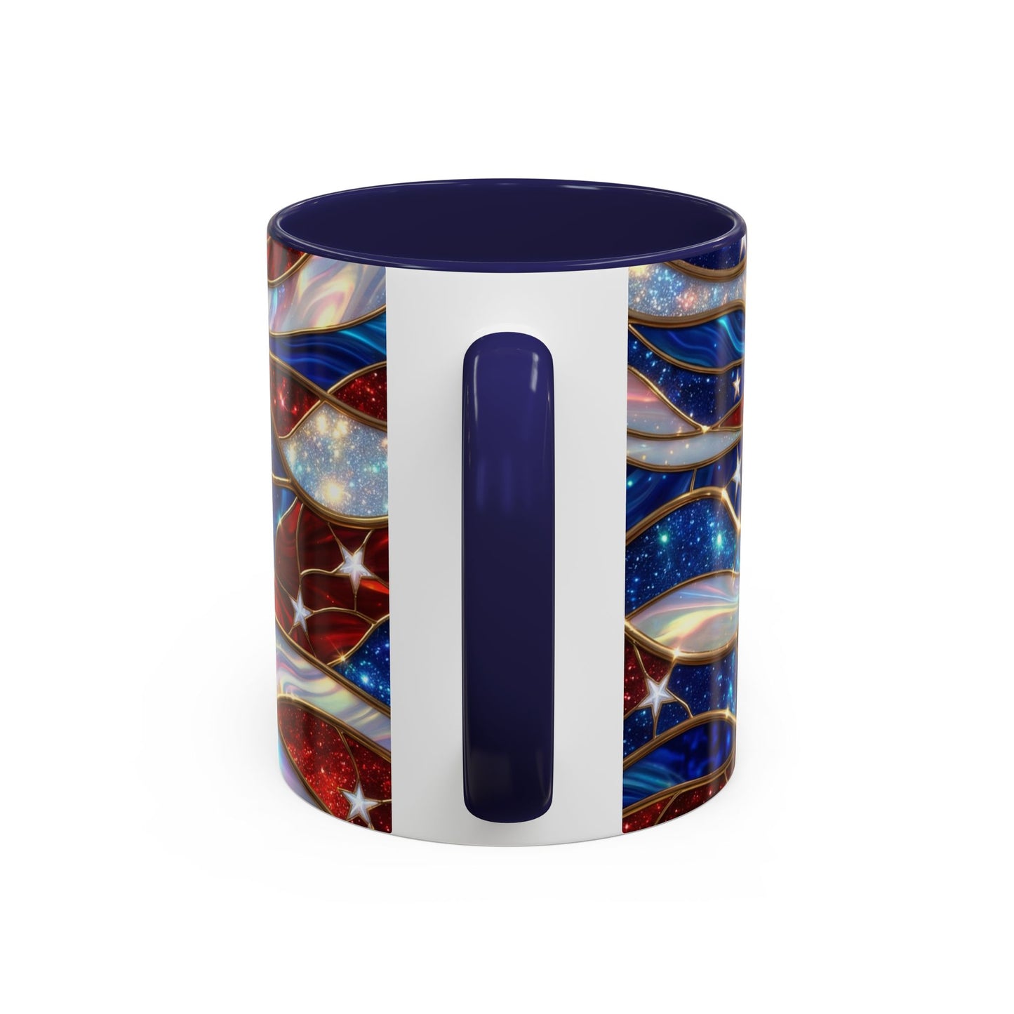 American Flag Mug, Stained Glass Flag Coffee Mug, Patriotic Mug, USA Flag Cup, Fourth Of July Gift, Veterans Gift Mug