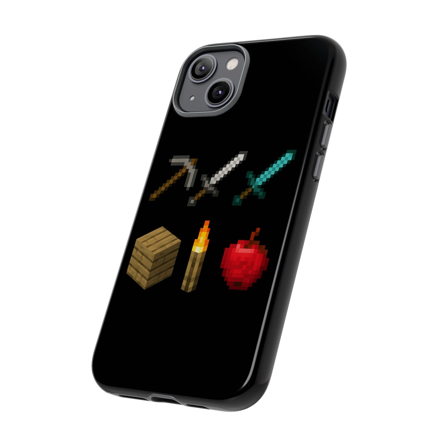 Pixel Art iPhone Case - Gaming-Inspired Tough Case for Gamers inspired by Minecraft Phone Case