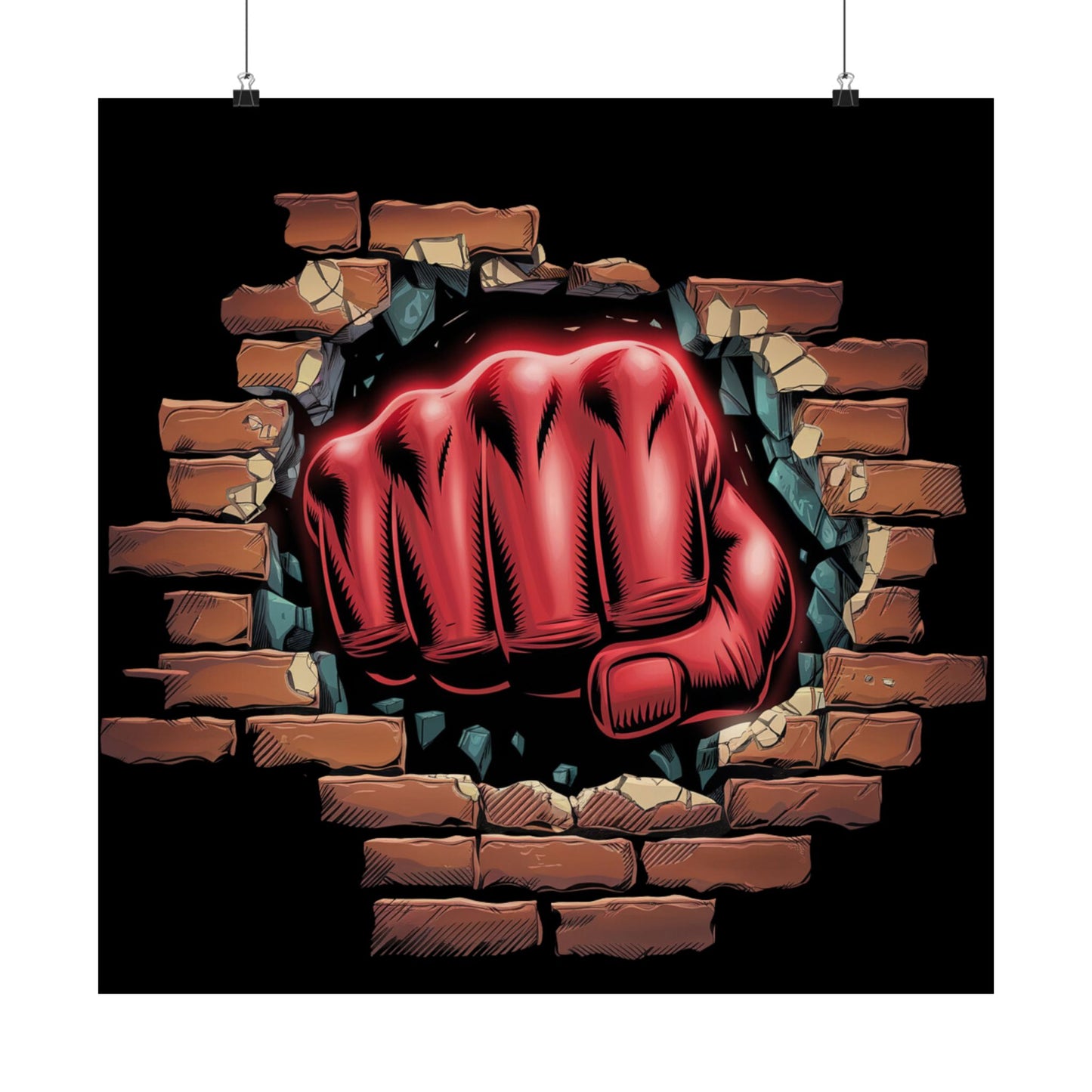 Poster Wall Art Red Fist Smash