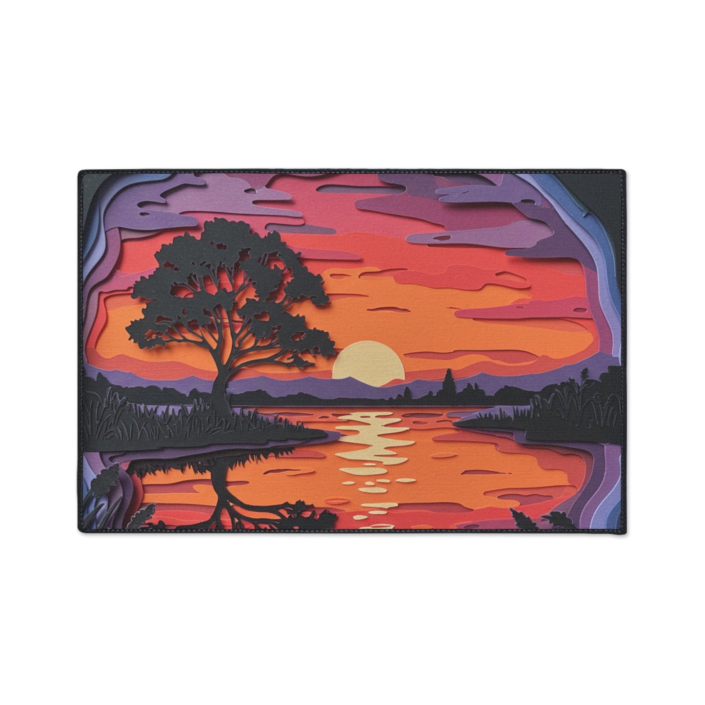 Floor Mat - Paper Art Sunset design
