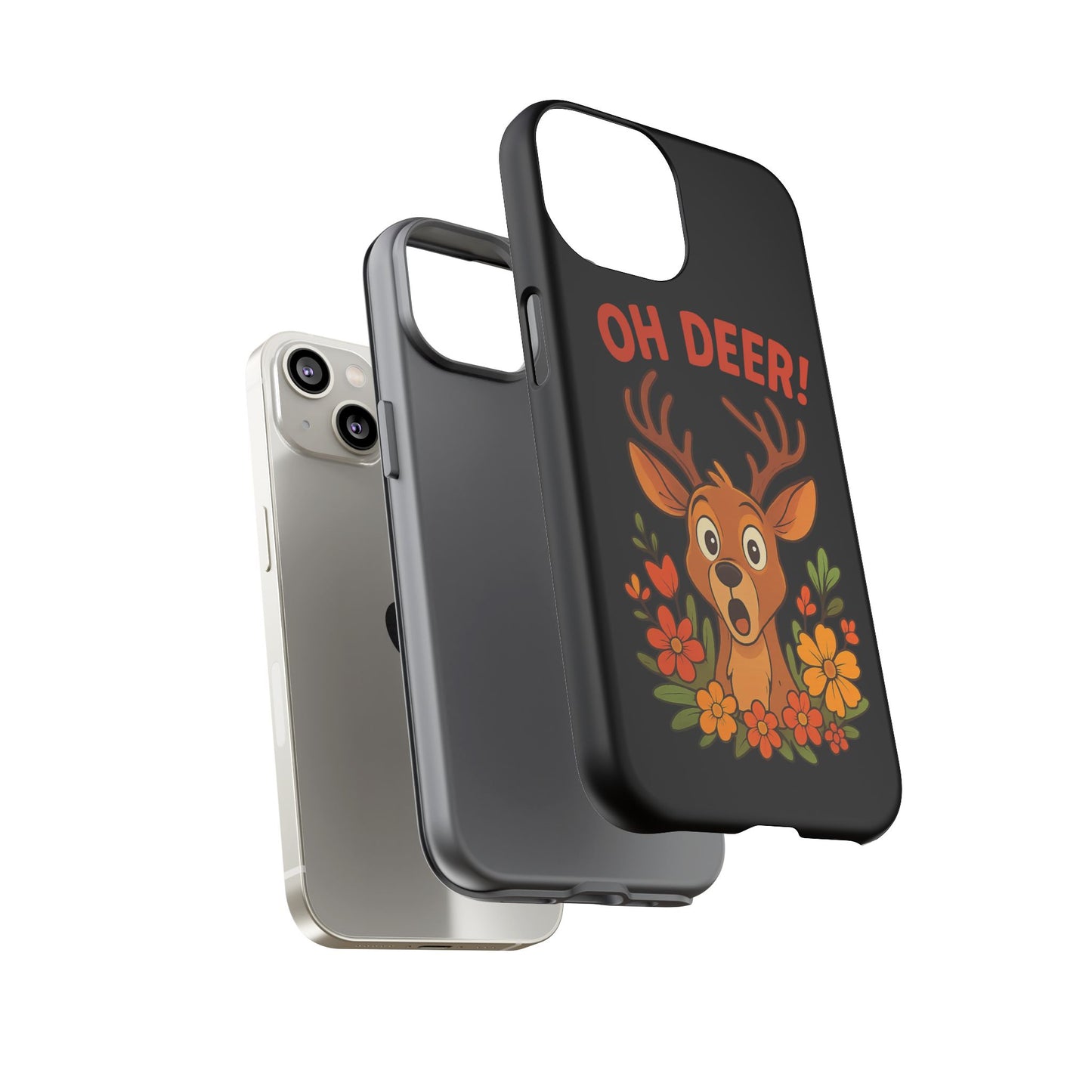 iPhone Case - Startled Deer 'Oh Deer' Nature Lover Phone Case Funny iPhone Accessory