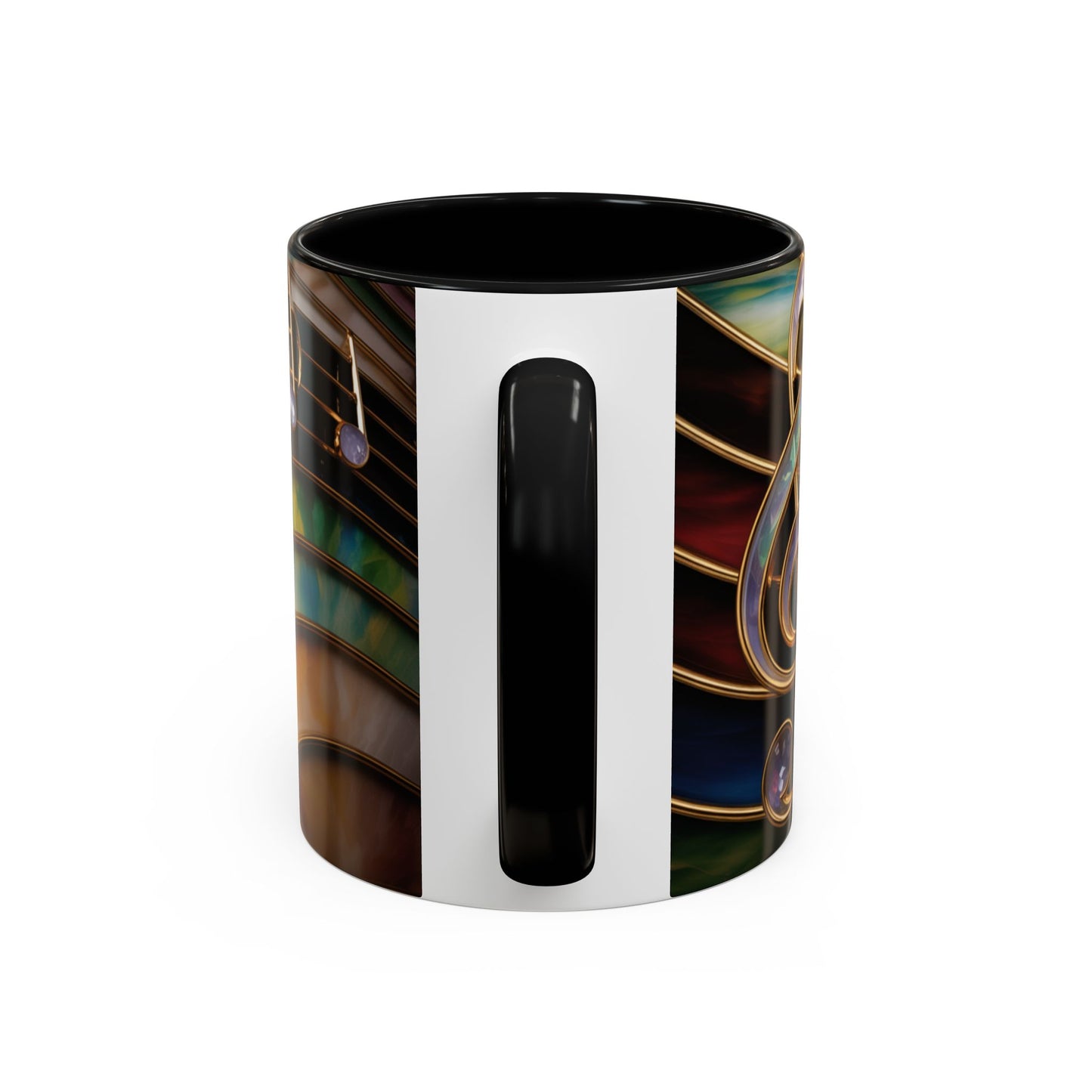 Stained Glass Music Notes Mug - Colorful Music Lover Gift - Music Teacher Mug - Treble Clef Coffee Cup - Musician Gift Idea - 11oz & 15oz Ceramic Mug