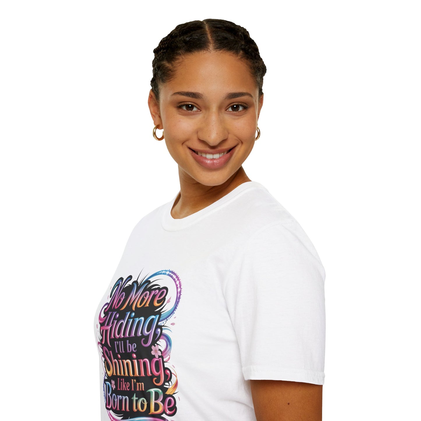 No More Hiding T-Shirt, KPop Anime Inspired Shirt, Motivational Graphic Tee, Shining Born to Be Top, Positive Quote Shirt for Fans and Dreamers