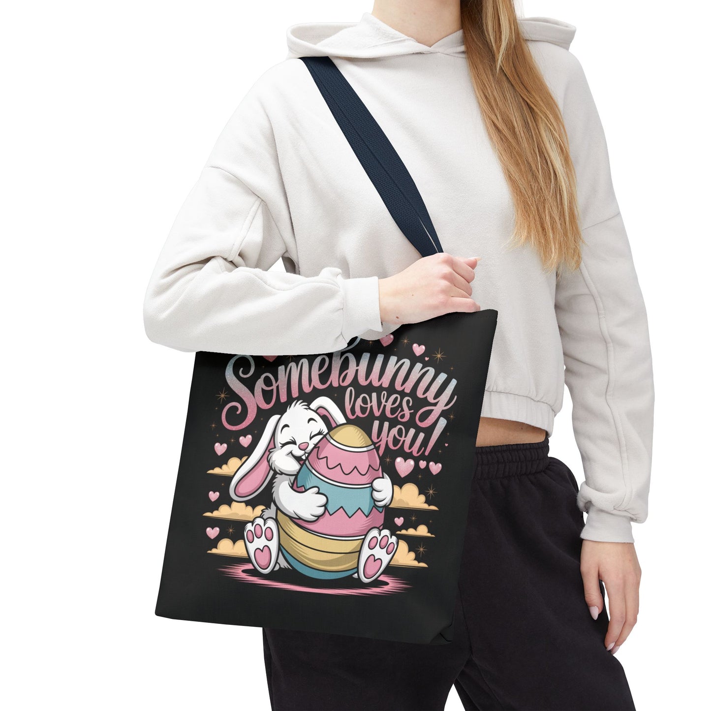 Easter Bunny Tote Bag Somebunny Loves You Easter Bag Bunny