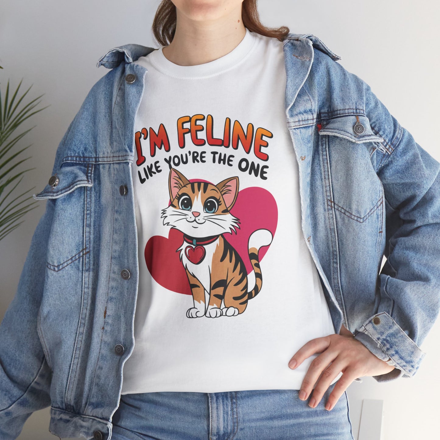 I’m Feline Like You’re The One Shirt, Cute Cat Valentine Tee, Funny Cat Love Graphic TShirt, Romantic Gift For Her Him, Cat Pun Shirt