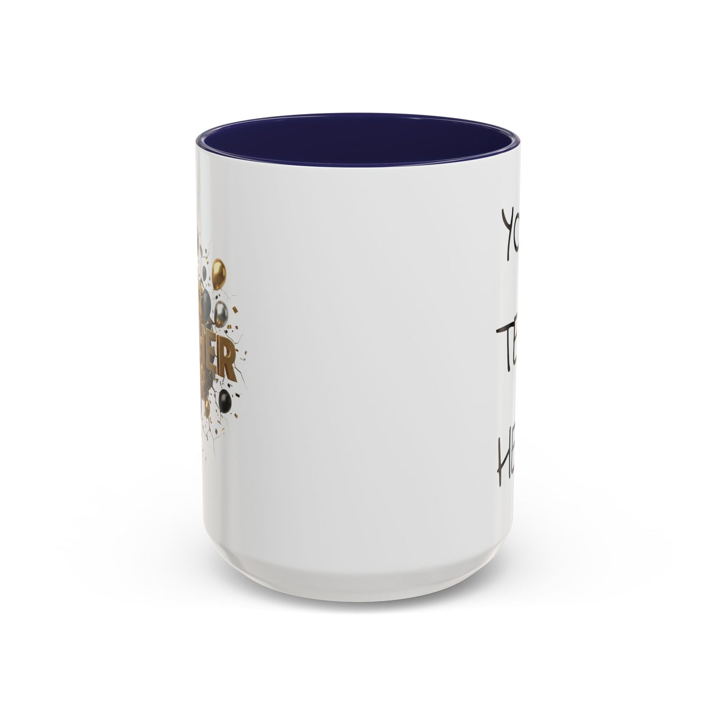 Personalized Teacher Mug, Best Teacher Ever Gift, Custom Educator Coffee Cup, 3D Gold Balloon Design, Teacher Appreciation Present