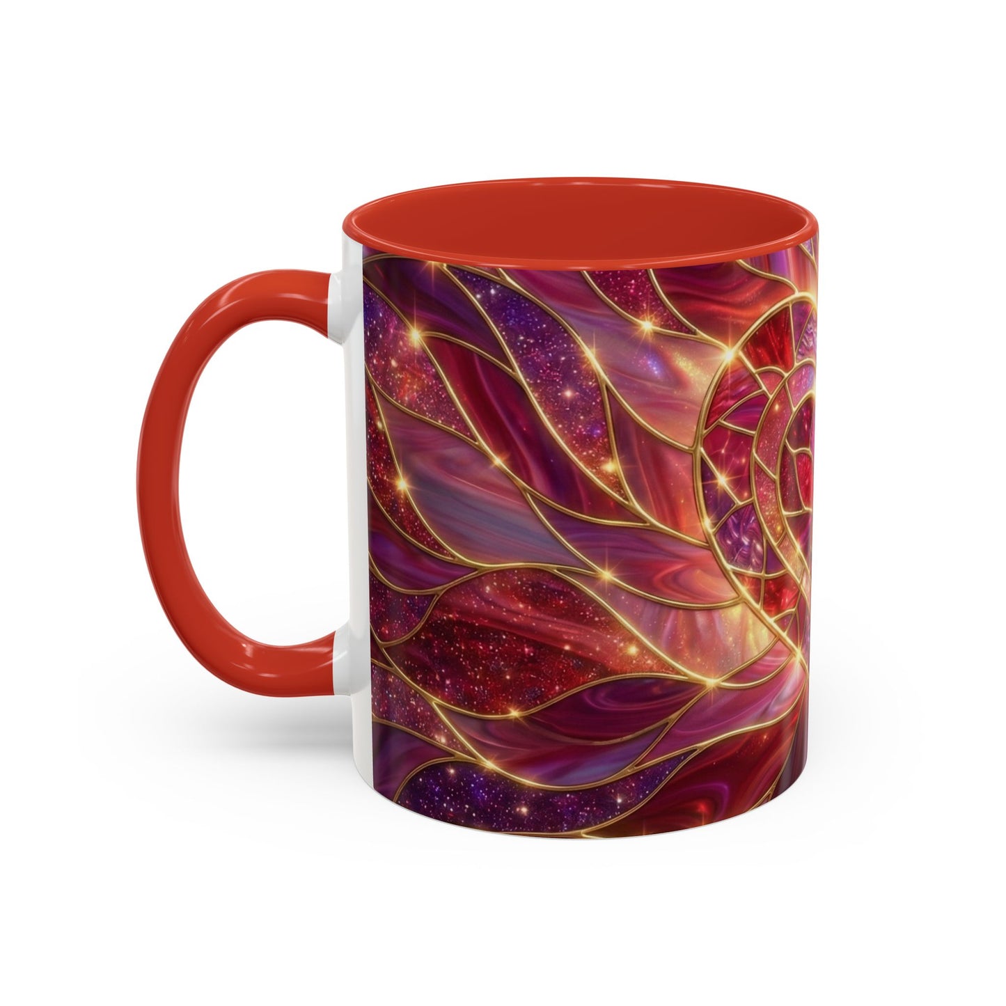 Stained Glass Heart Mug, Valentine Coffee Mug, Romantic Love Mug, Pink Red Ceramic Cup, Gift For Her, Anniversary Gift Mug