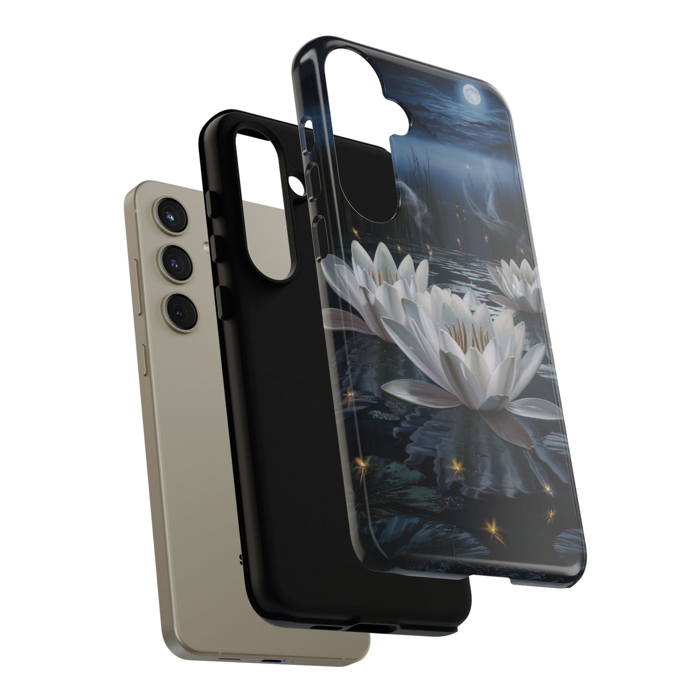 Samsung Galaxy Tough Case - Water Lillies Moonlit Sky Phone Cover