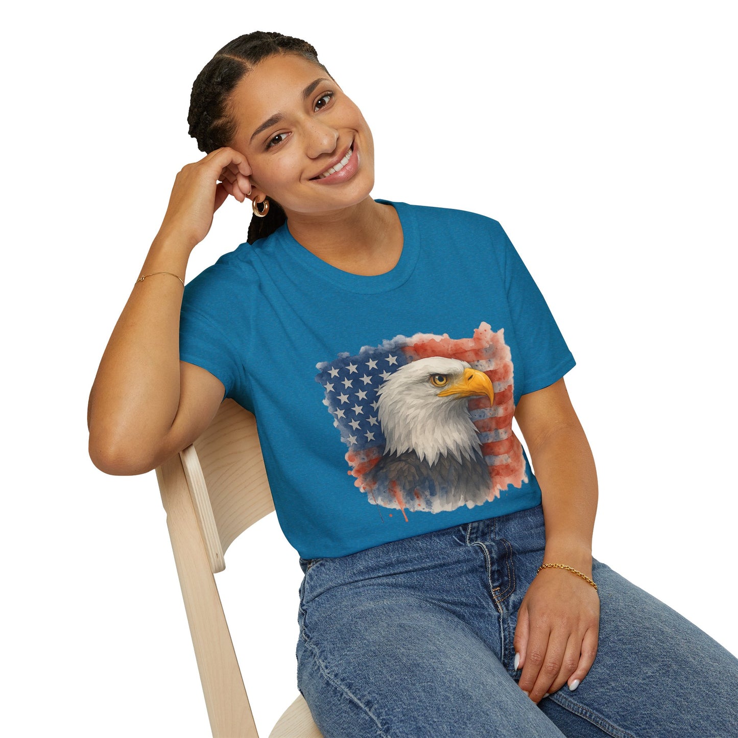 American Eagle & Flag T‑Shirt | Patriotic Graphic Tee | Bald Eagle USA Shirt | 4th of July Tee | Independence Day Apparel