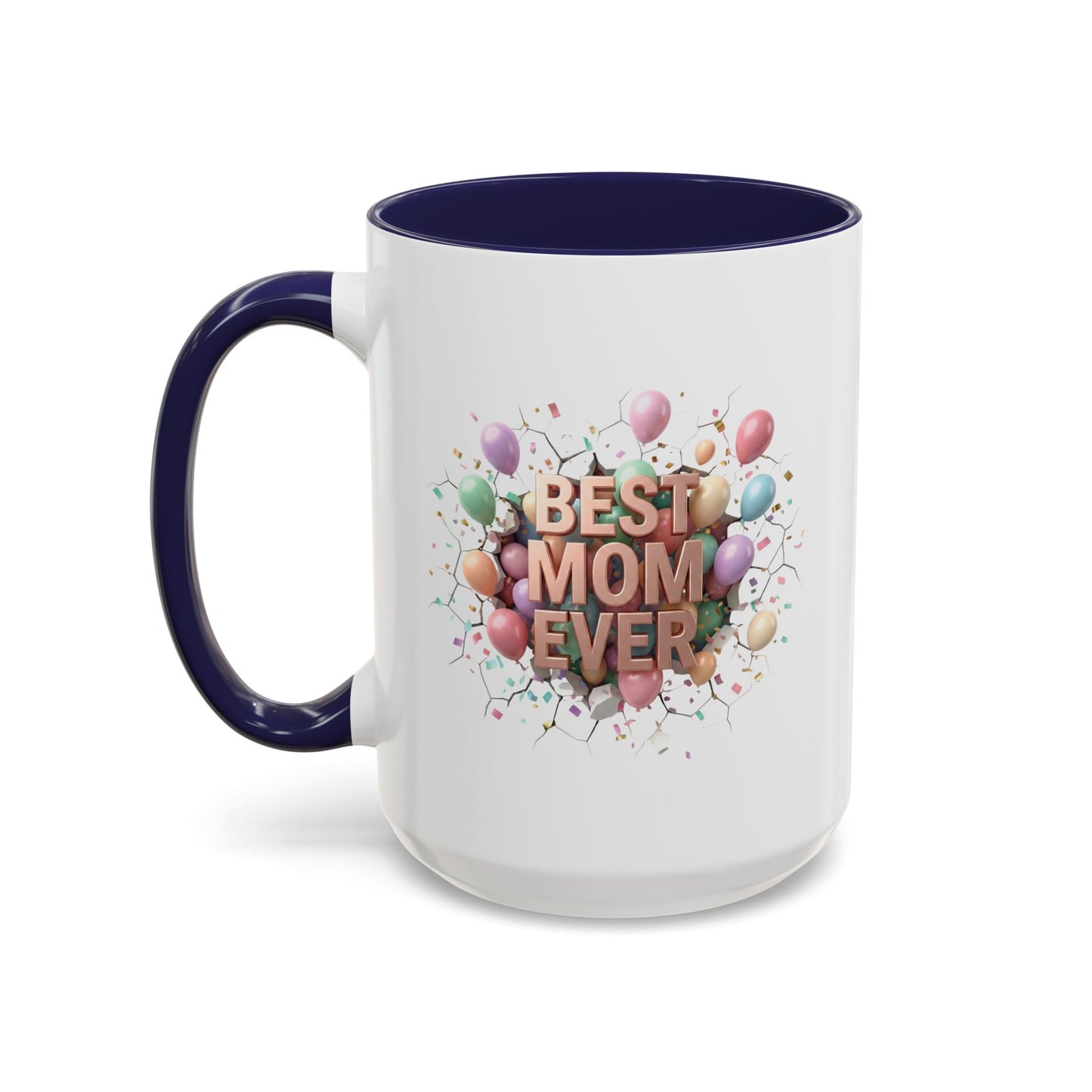 Personalized Mom Mug, Best Mom Ever Gift, Custom Name Coffee Cup, 3D Balloon Design, Mothers Day Gift, New Mom Gift 2025, Custom Mug