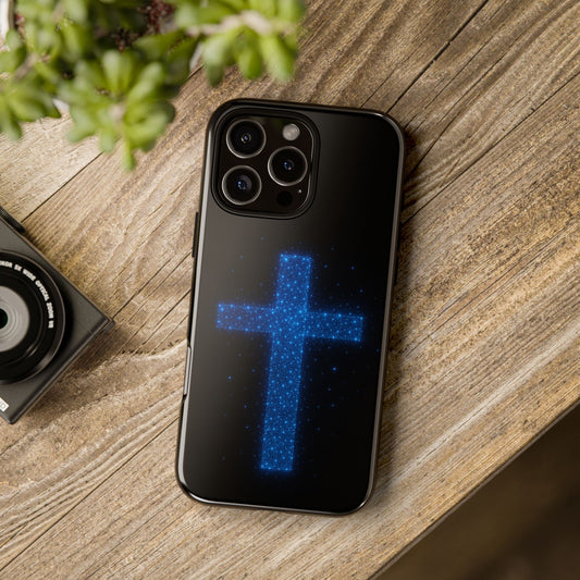 iPhone Case - Bioluminescent Cross Design Christian Phone Case Spiritual iPhone Case Gift for Believers