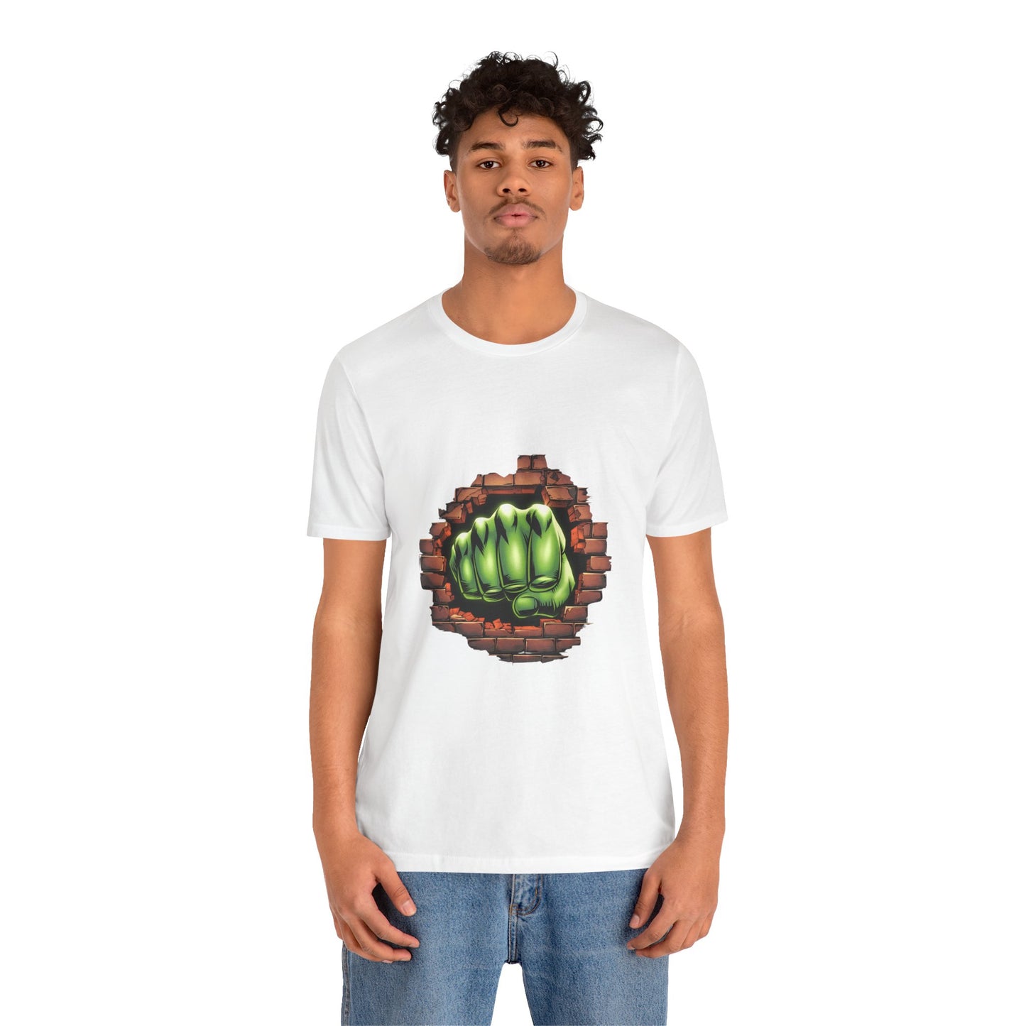 Green Hero Fist Graphic Tee – Superhero Shirt, Comic Pop Art, Gamer Gift, Y2K Dopamine Aesthetic, Funny Nerd Fashion, Unisex T‑shirt