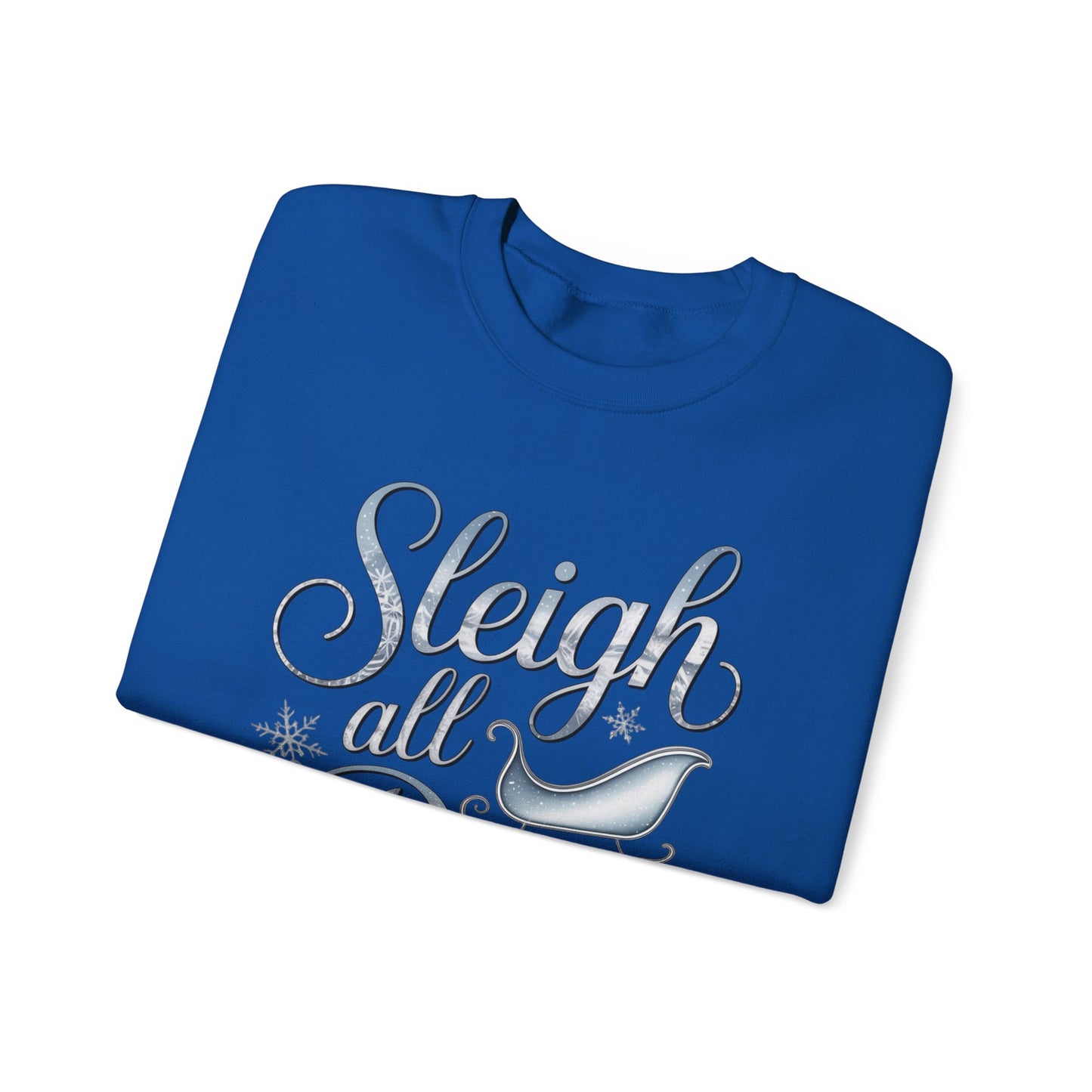 Sleigh All Day Christmas Sweatshirt, Funny Holiday Sweater, Cozy Unisex Crewneck, Cute Festive Winter Gift For Friends And Family