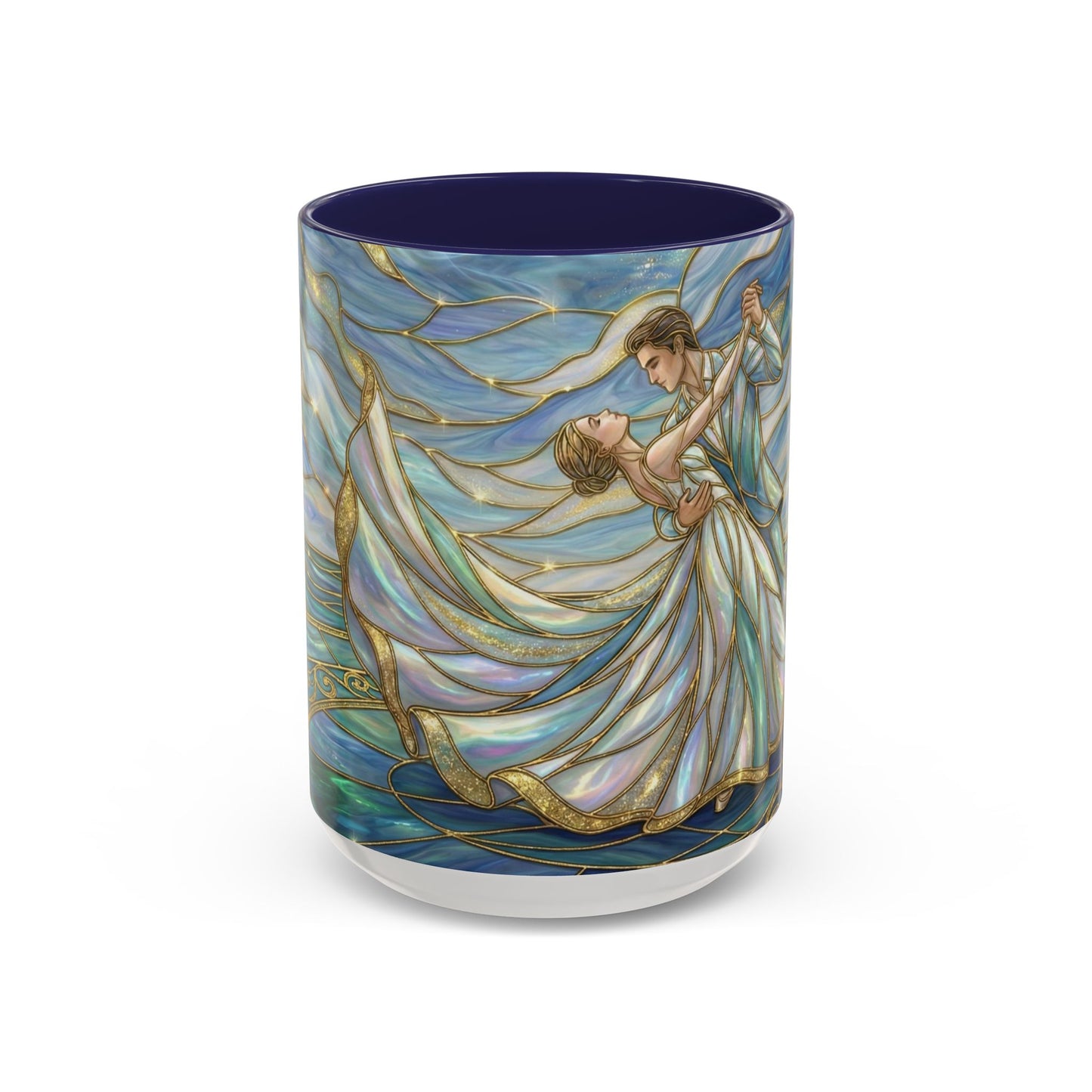 Stained Glass Mug, Dancing Couple Coffee Cup, Romantic Anniversary Gift, Ballroom Dancer Tea Cup, Wedding Present For Couple, Art Mug