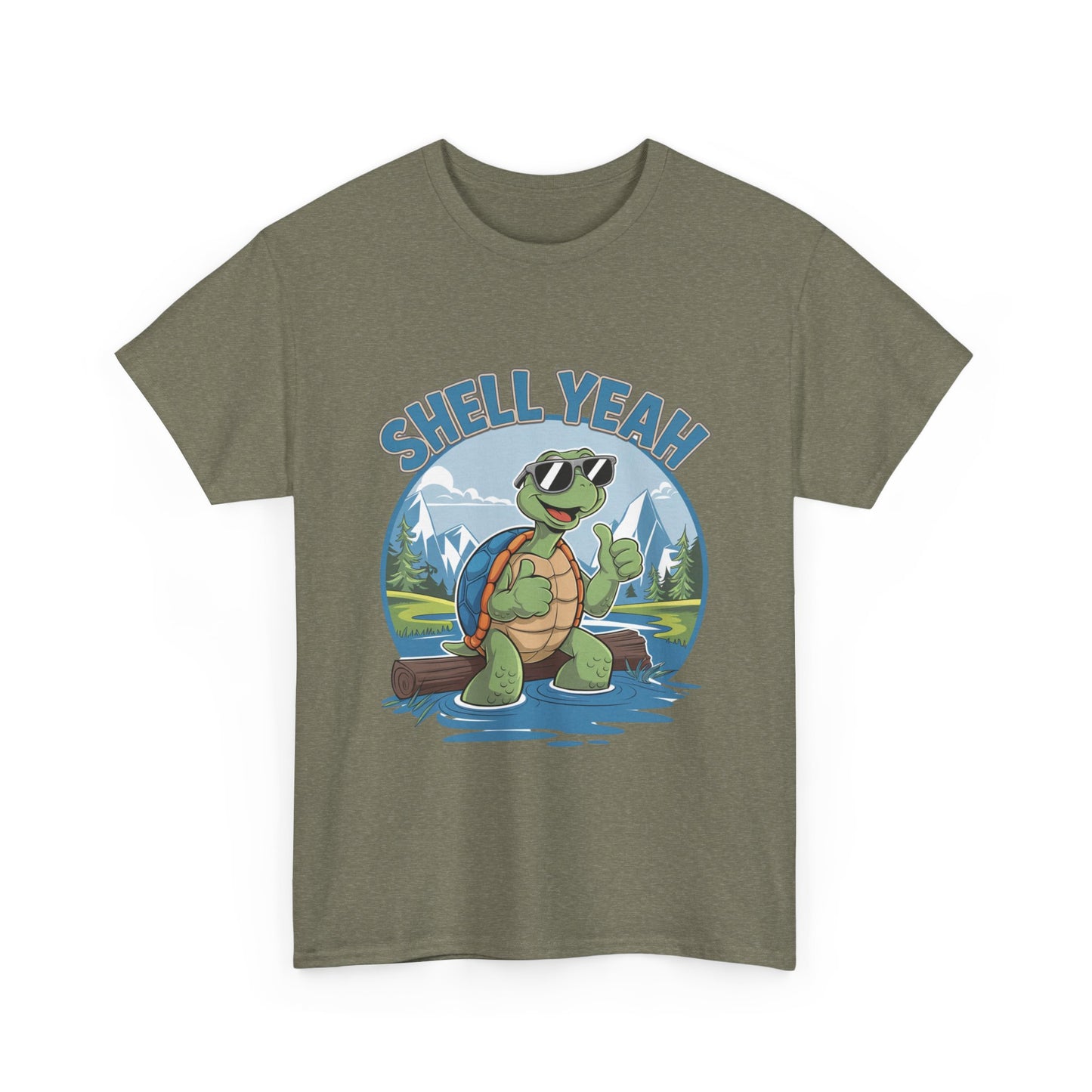 SHELL YEAH Turtle T-Shirt | Funny Cute Turtle Nature Graphic Tee | Handmade Animal Lover Gift | Eco Outdoor Adventure Shirt