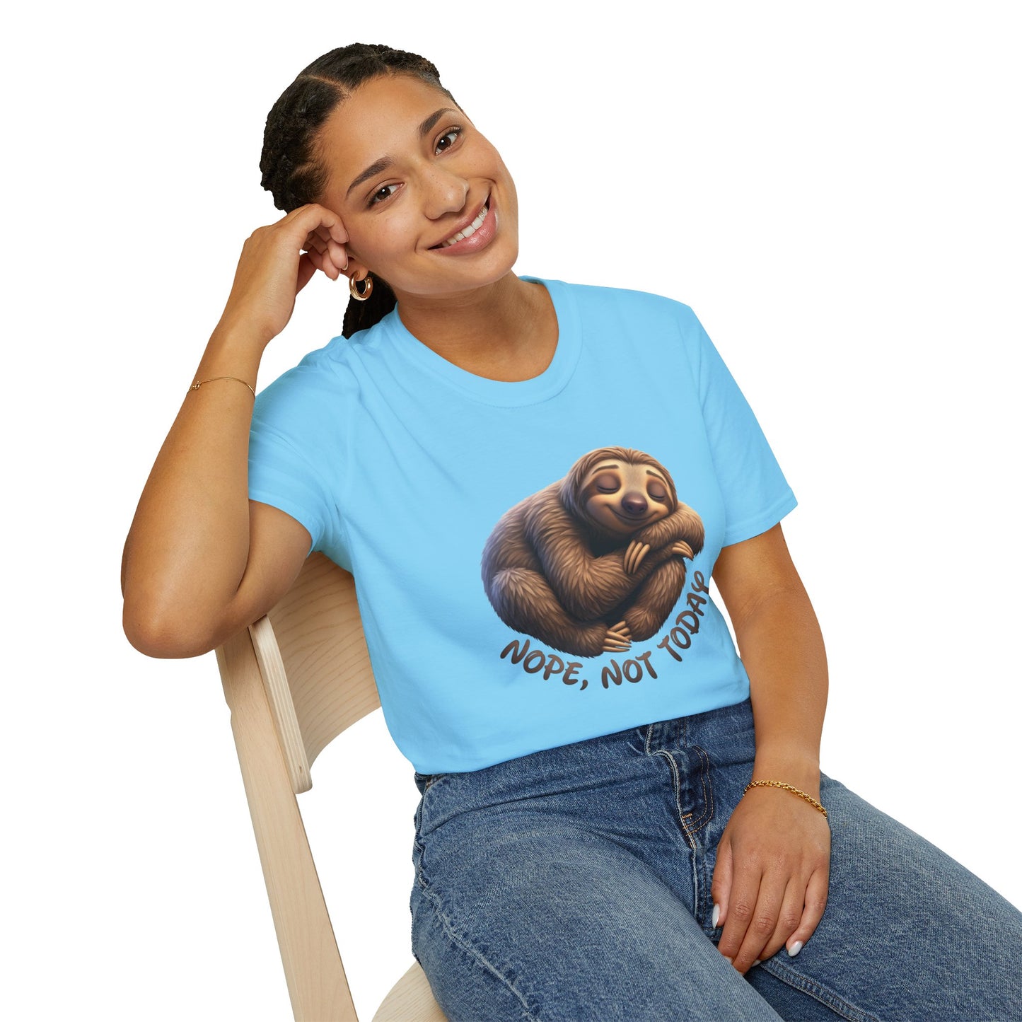 Nope Not Today Sloth T-Shirt, Funny Lazy Day Shirt, Cute Animal Lover Tee, Relaxed Humor Top, Chill Gift Idea For Men And Women