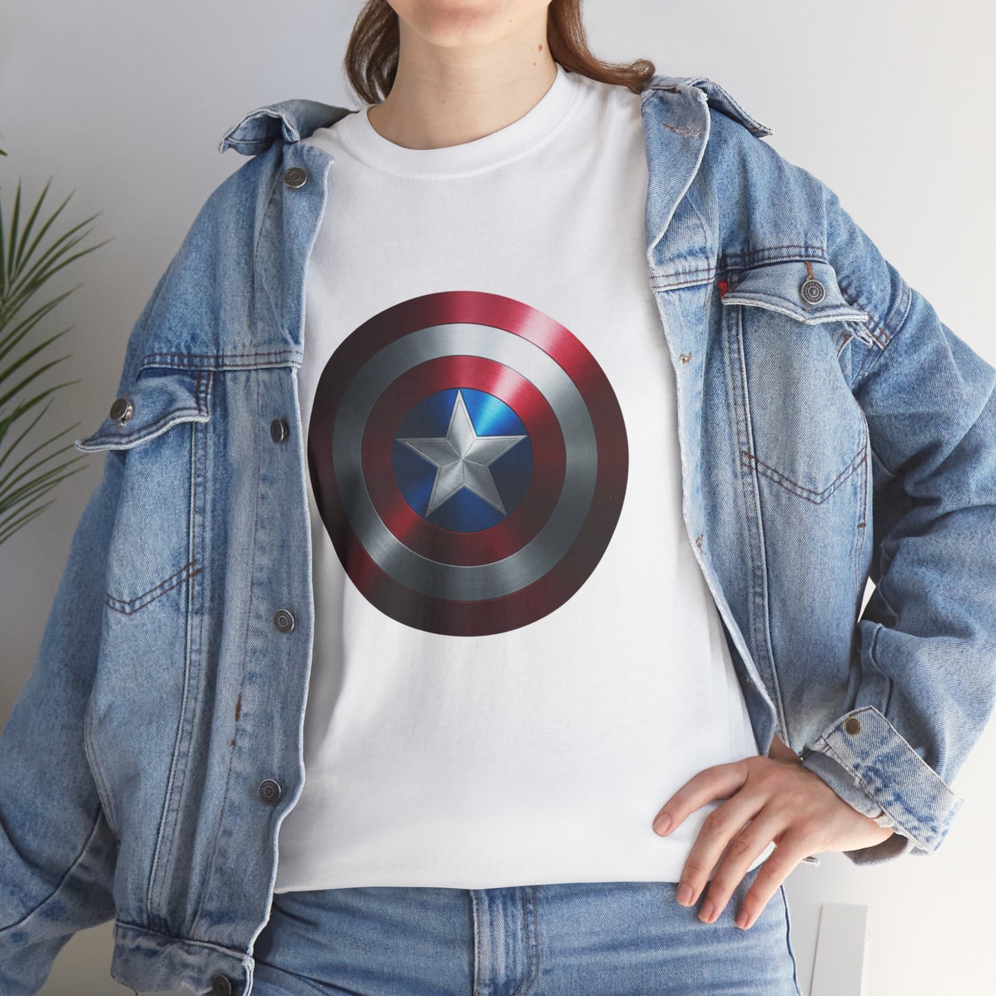 Patriotic Hero Shield Shirt – Star Emblem Graphic Tee – Super Soldier Gift – Comic Inspired Unisex Shirt – Cosplay Convention Top