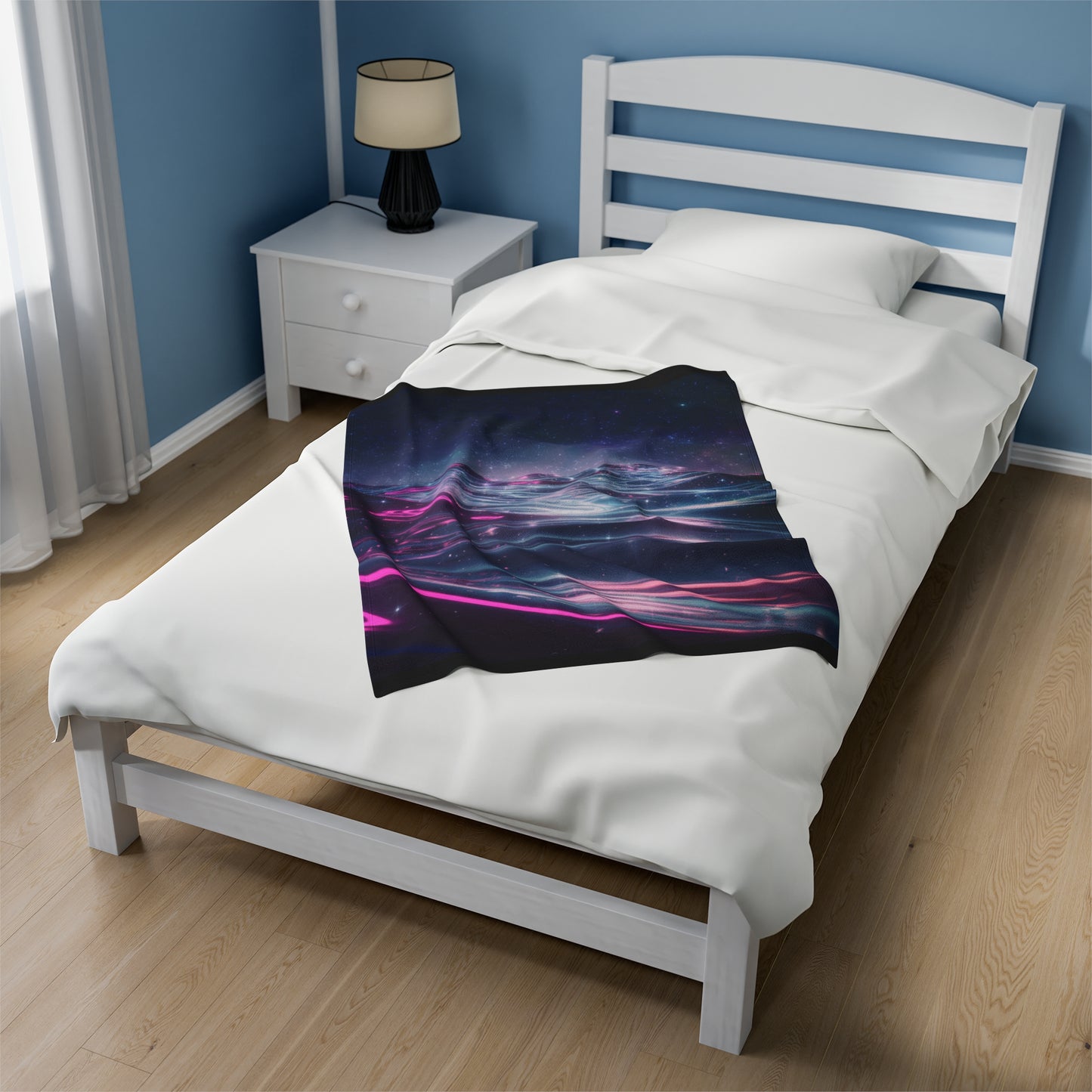 Plush Blanket with Galactic Ocean Design