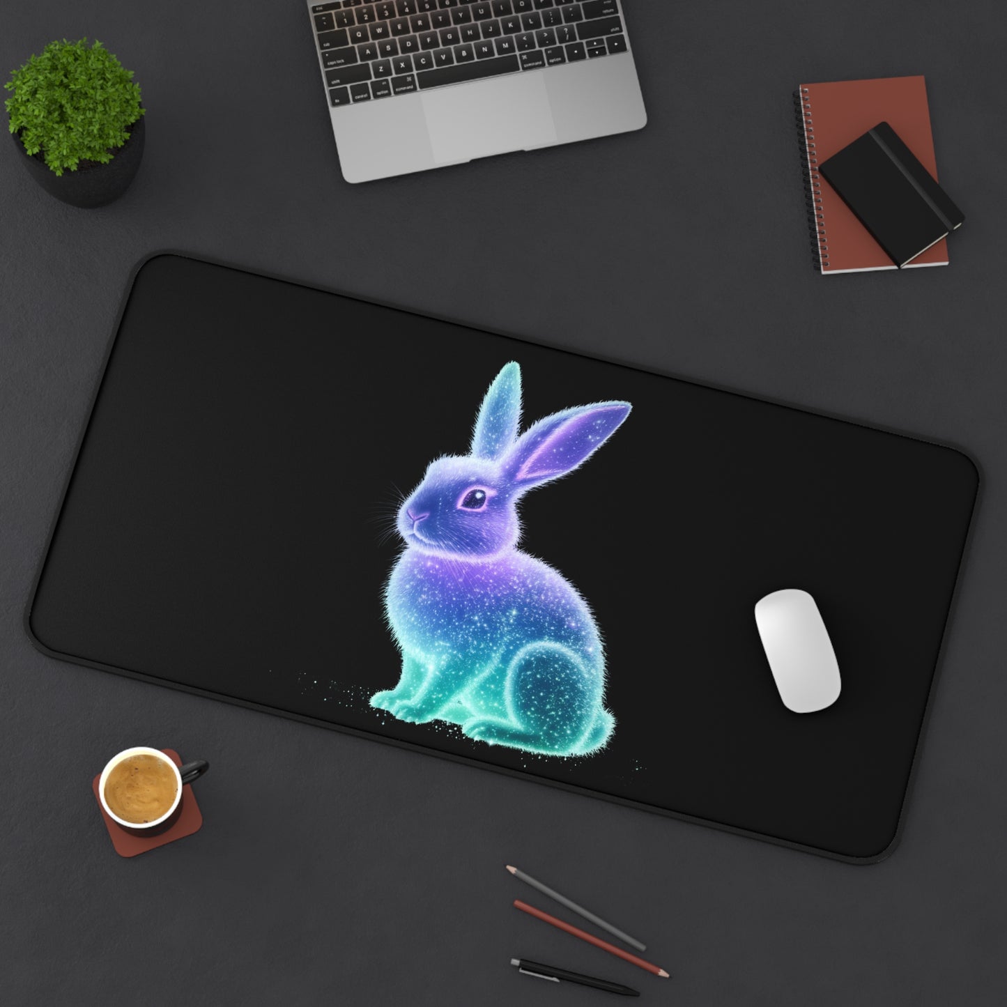 Desk Mat Bioluminescent Easter Bunny Easter Mouse Pad Easter Bunny Office Decor