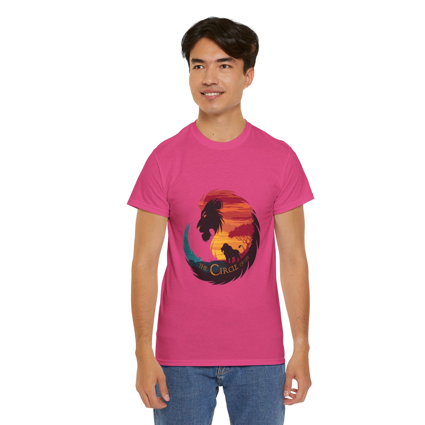 The Circle of Life Lion Shirt – Sunset Safari Wildlife Graphic Tee – Inspirational Nature T-Shirt for Animal Lovers & Adventure Fans