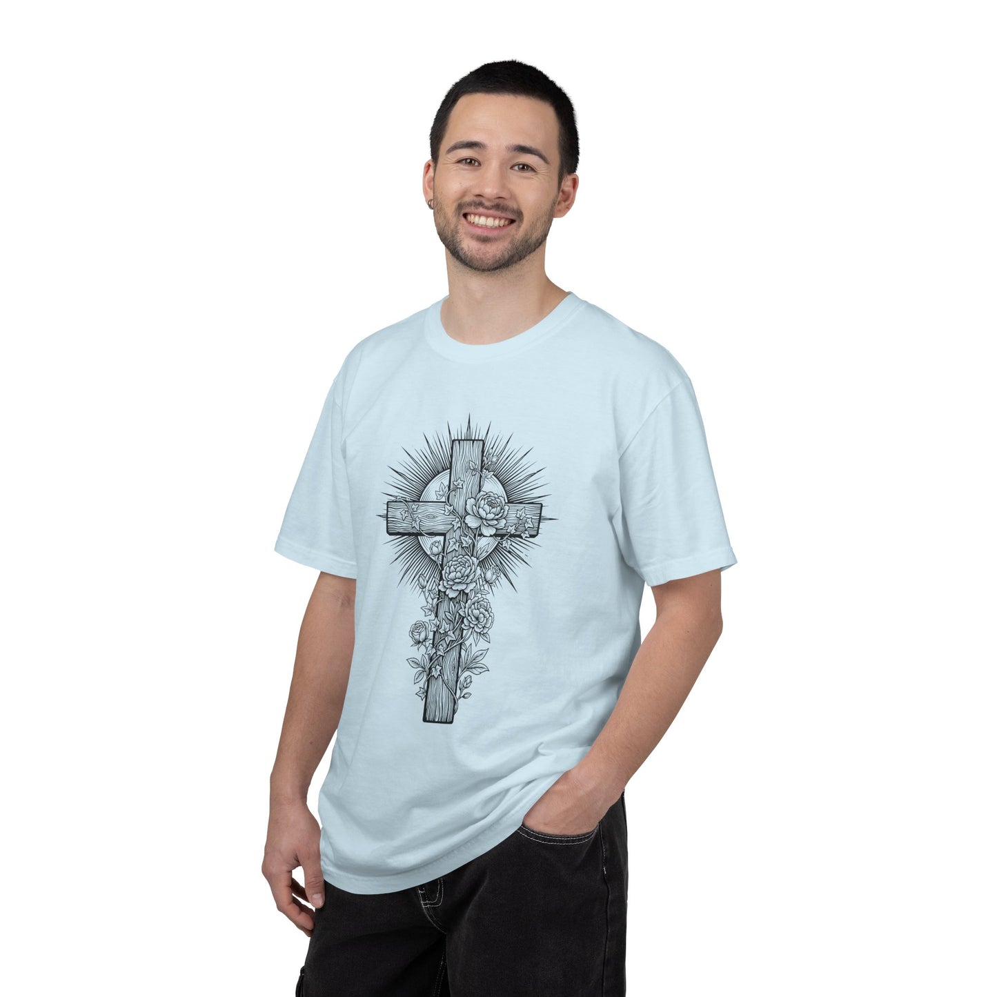 Christian Floral Cross Shirt, Boho Faith T-Shirt, Religious Botanical Tee, Wildflower Jesus Shirt, Easter Apparel, Christian Gifts
