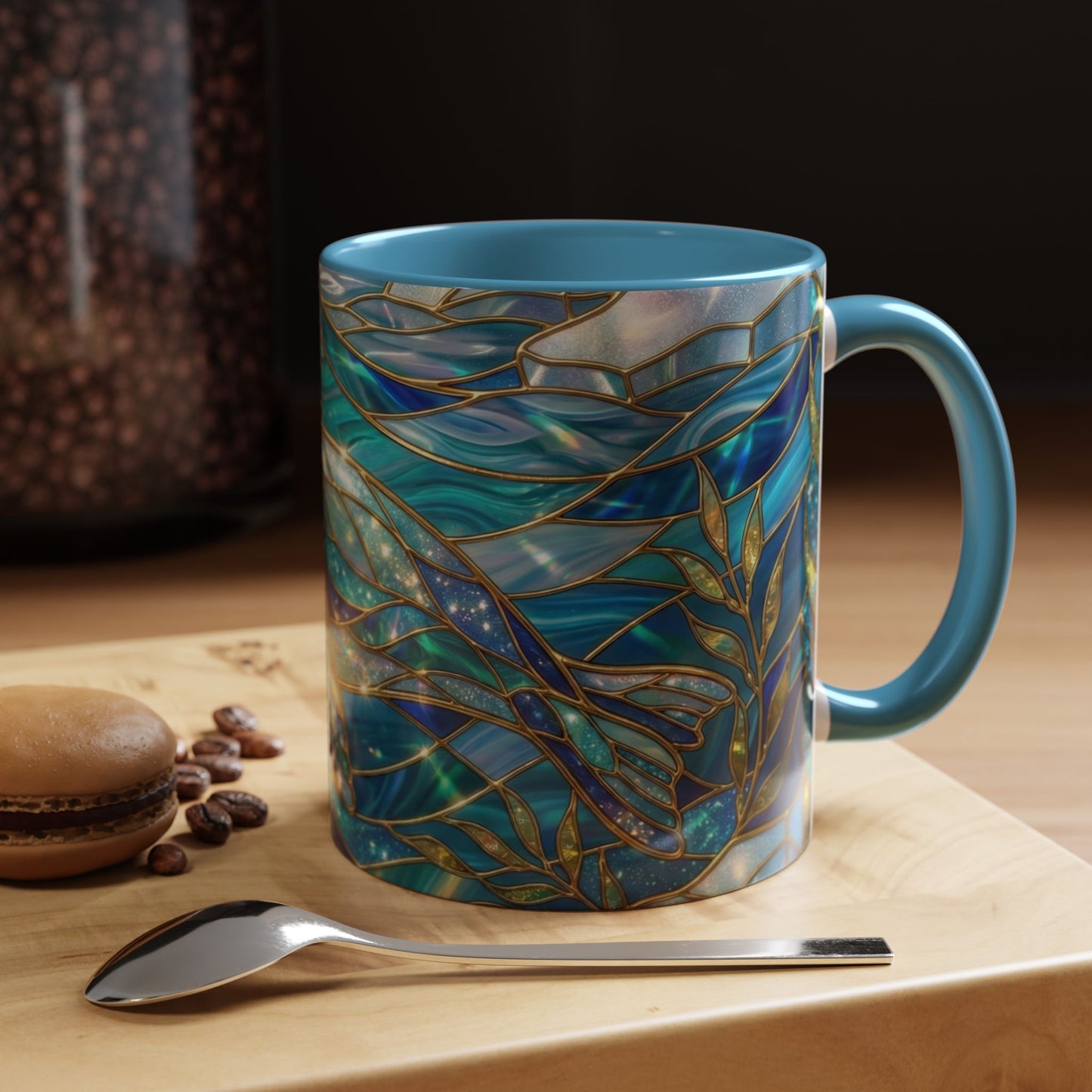 Seal Coffee Mug, Stained Glass Seal Mug, Cute Marine Animal Art Mug, Ocean Lover Gift, Unique Ceramic Coffee Cup, 11oz 15oz Coastal Mug
