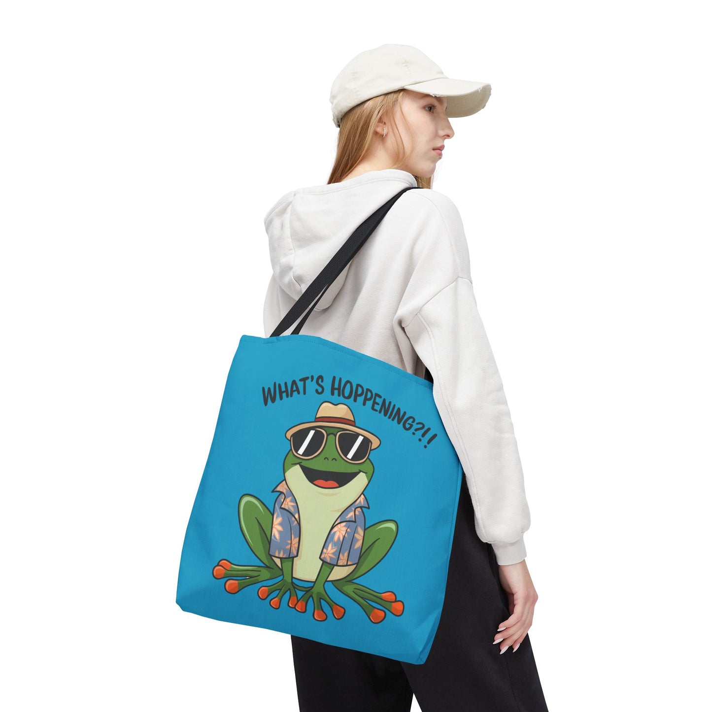 Frog Tote Bag - What's Hoppening Pun Design