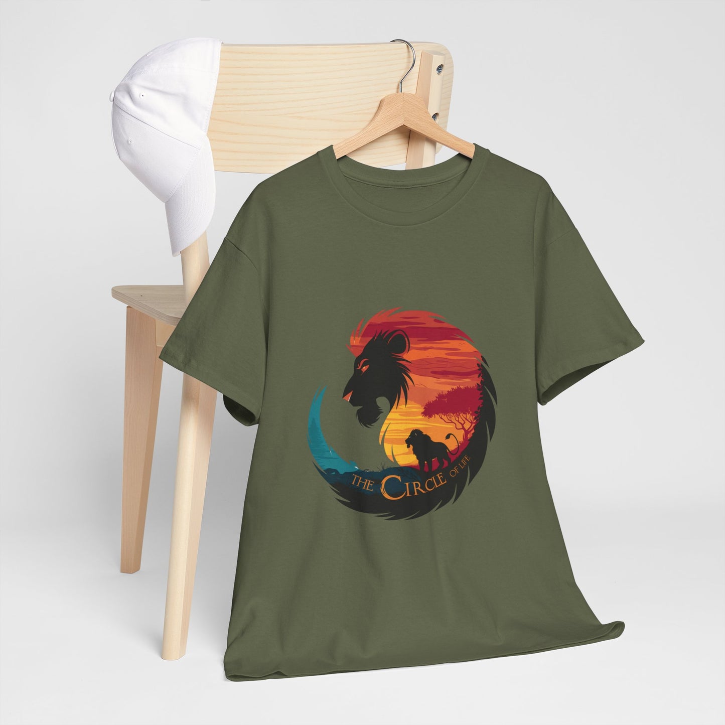 The Circle of Life Lion Shirt – Sunset Safari Wildlife Graphic Tee – Inspirational Nature T-Shirt for Animal Lovers & Adventure Fans