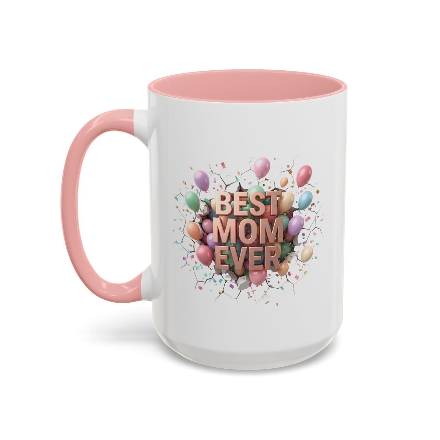 Personalized Mom Mug, Best Mom Ever Gift, Custom Name Coffee Cup, 3D Balloon Design, Mothers Day Gift, New Mom Gift 2025, Custom Mug