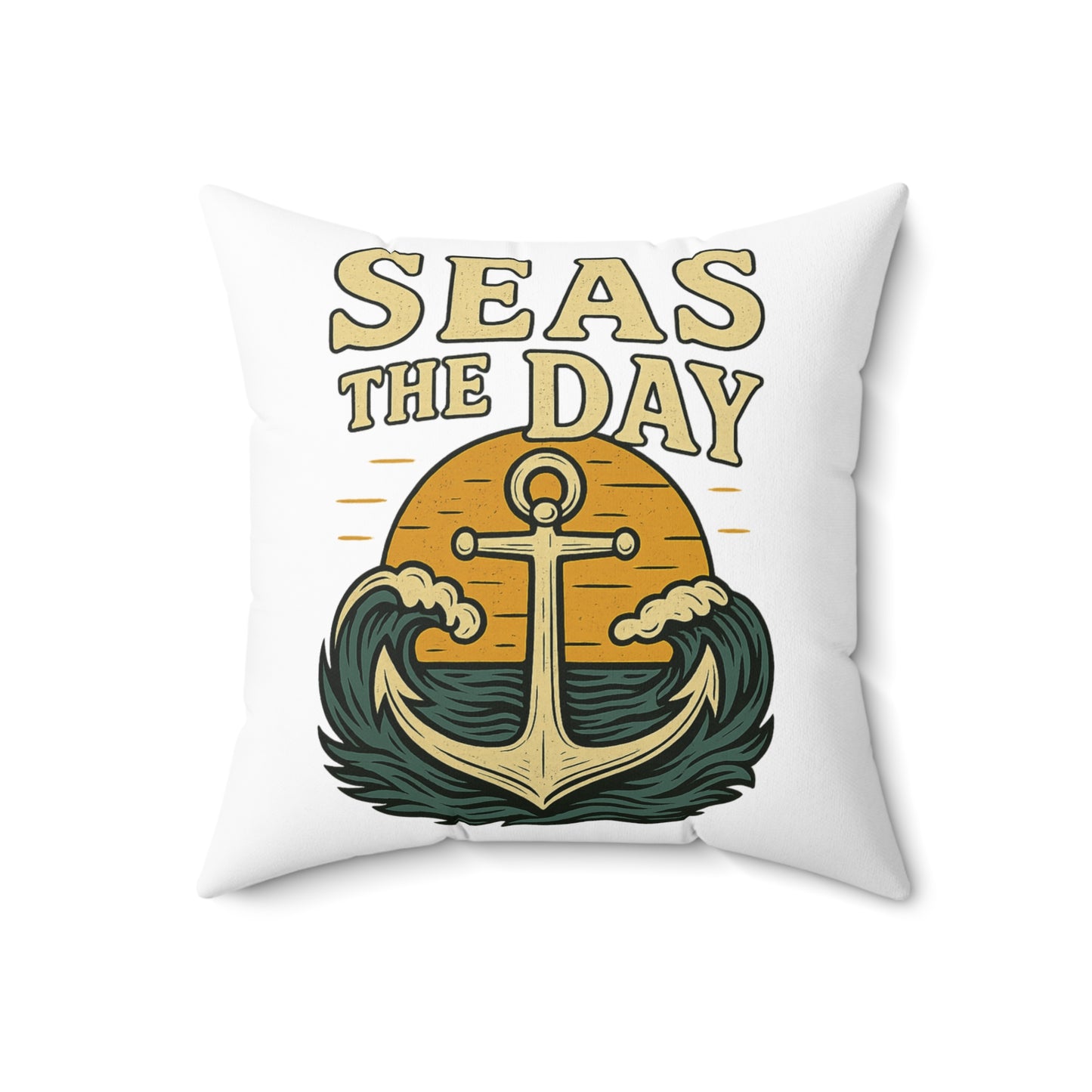 Pillow Seas the Day Nautical Decor Ocean Themed Throw Pillow Decoration Beach Decor