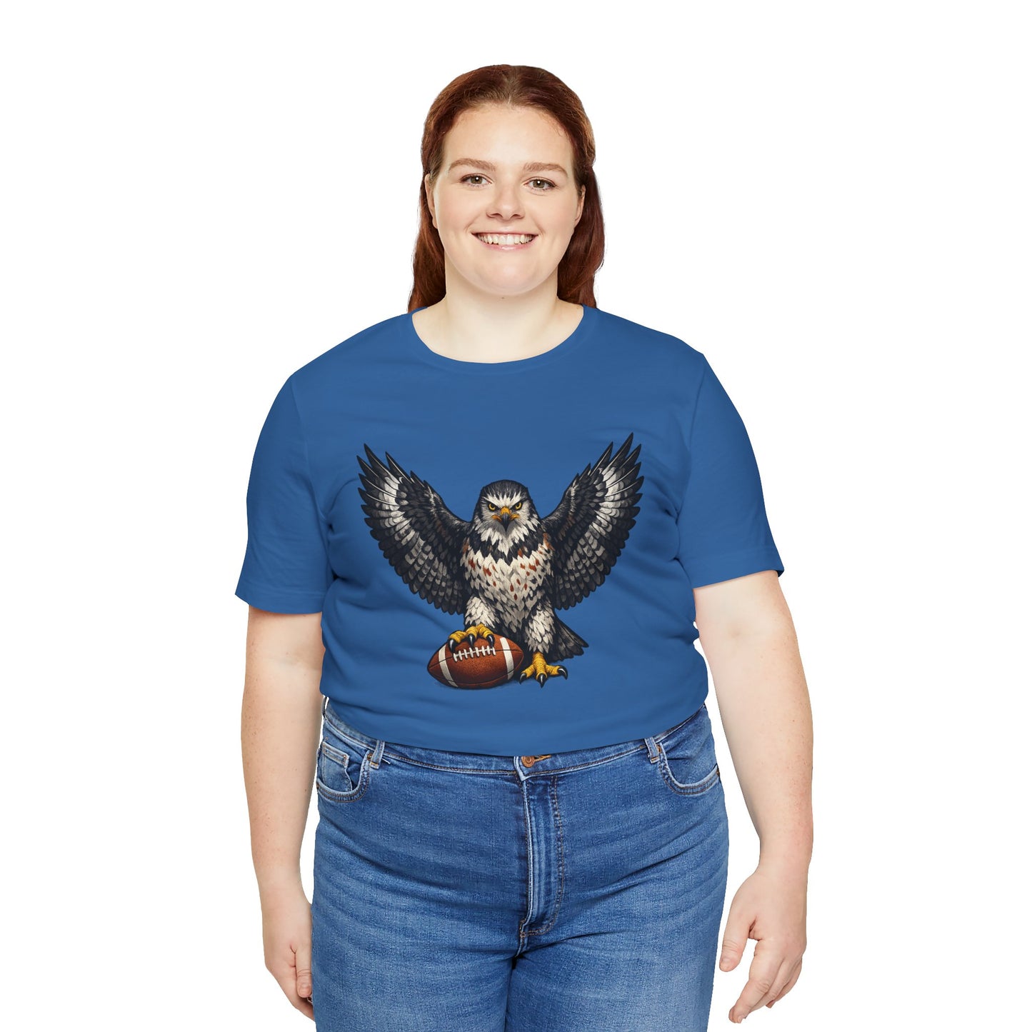 Hawk Football Shirt, Hawk Holding Football T Shirt, Hawk Mascot Tee, Football Bird Of Prey Shirt, Game Day Sports Tee, Hawk Fan Gift